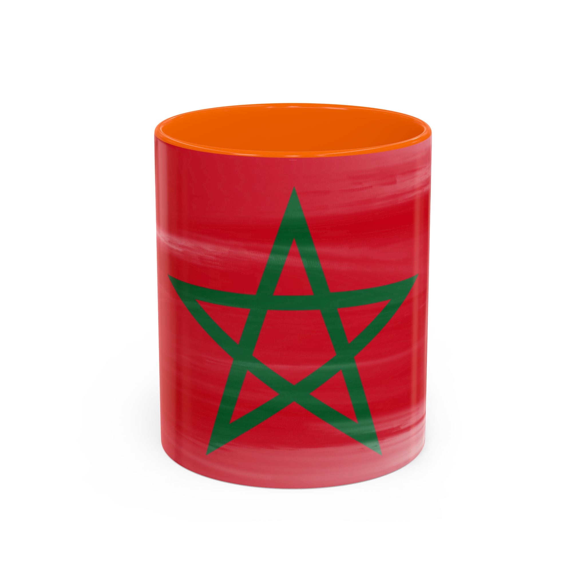 Morocco Flag Accent Coffee Mug — Red & Green Moroccan Star Design (11/15oz)