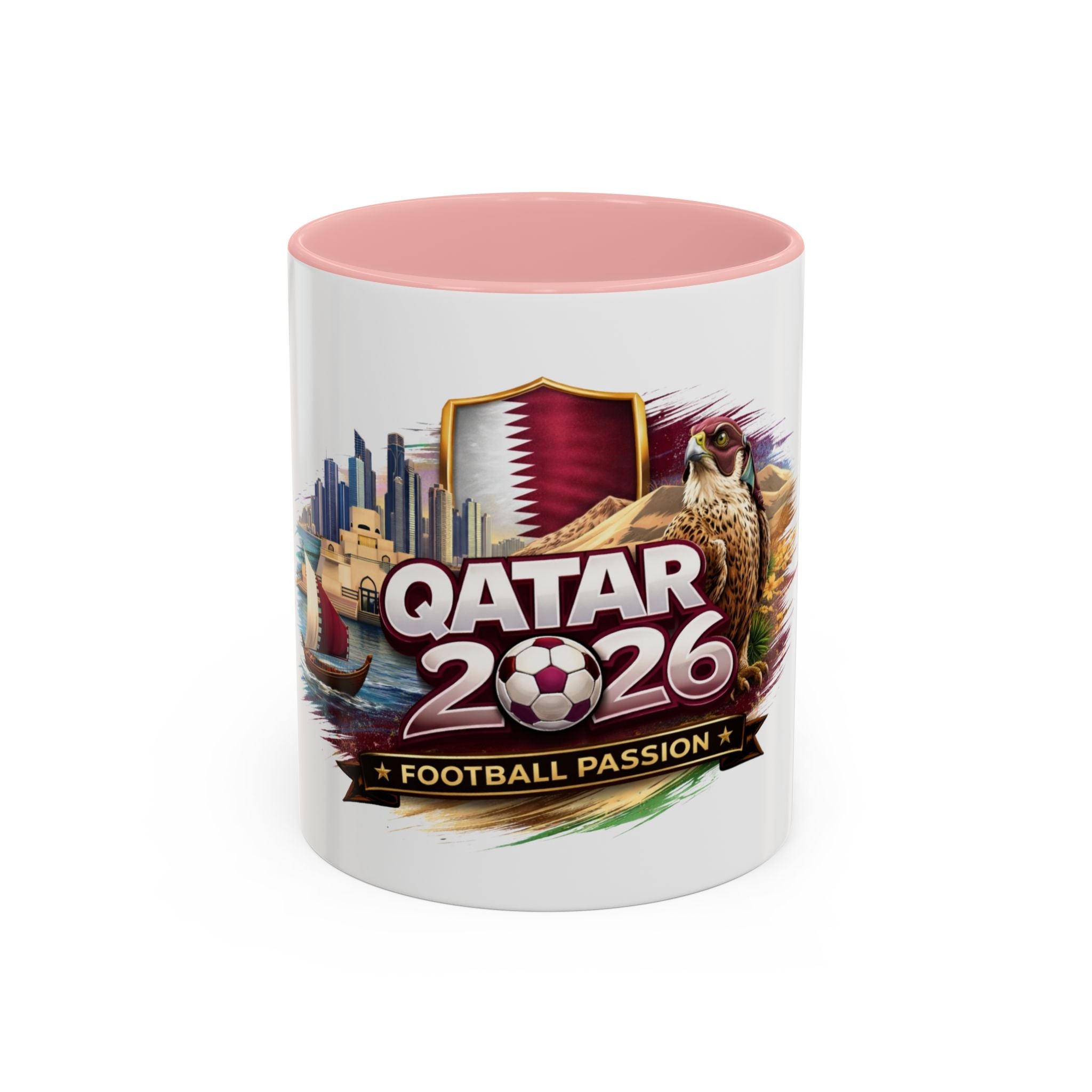 Qatar 2026 Football Passion Accent Coffee Mug (11/15oz)