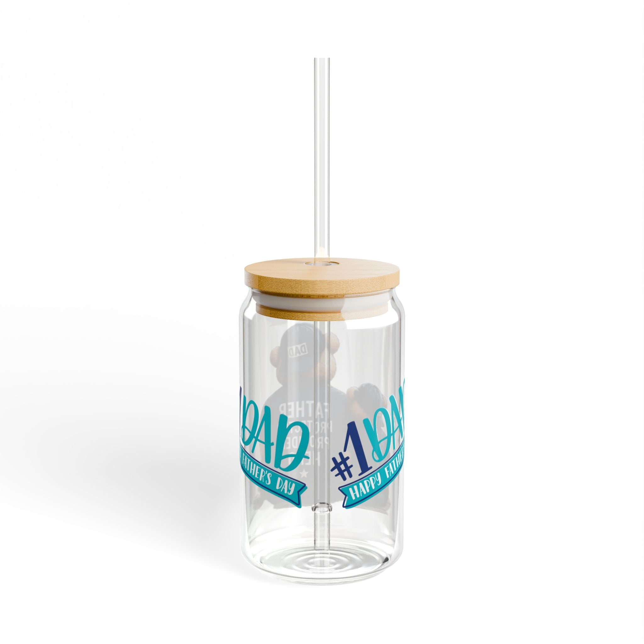 Super Dad 16oz Sipper Glass with Straw — Father's Day Gift