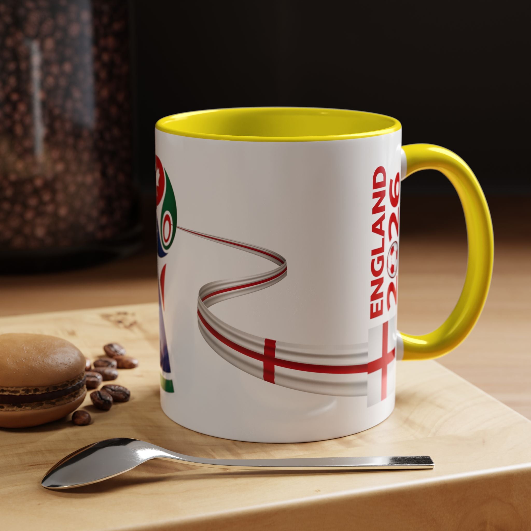 England 2026 Soccer Cup Accent Coffee Mug