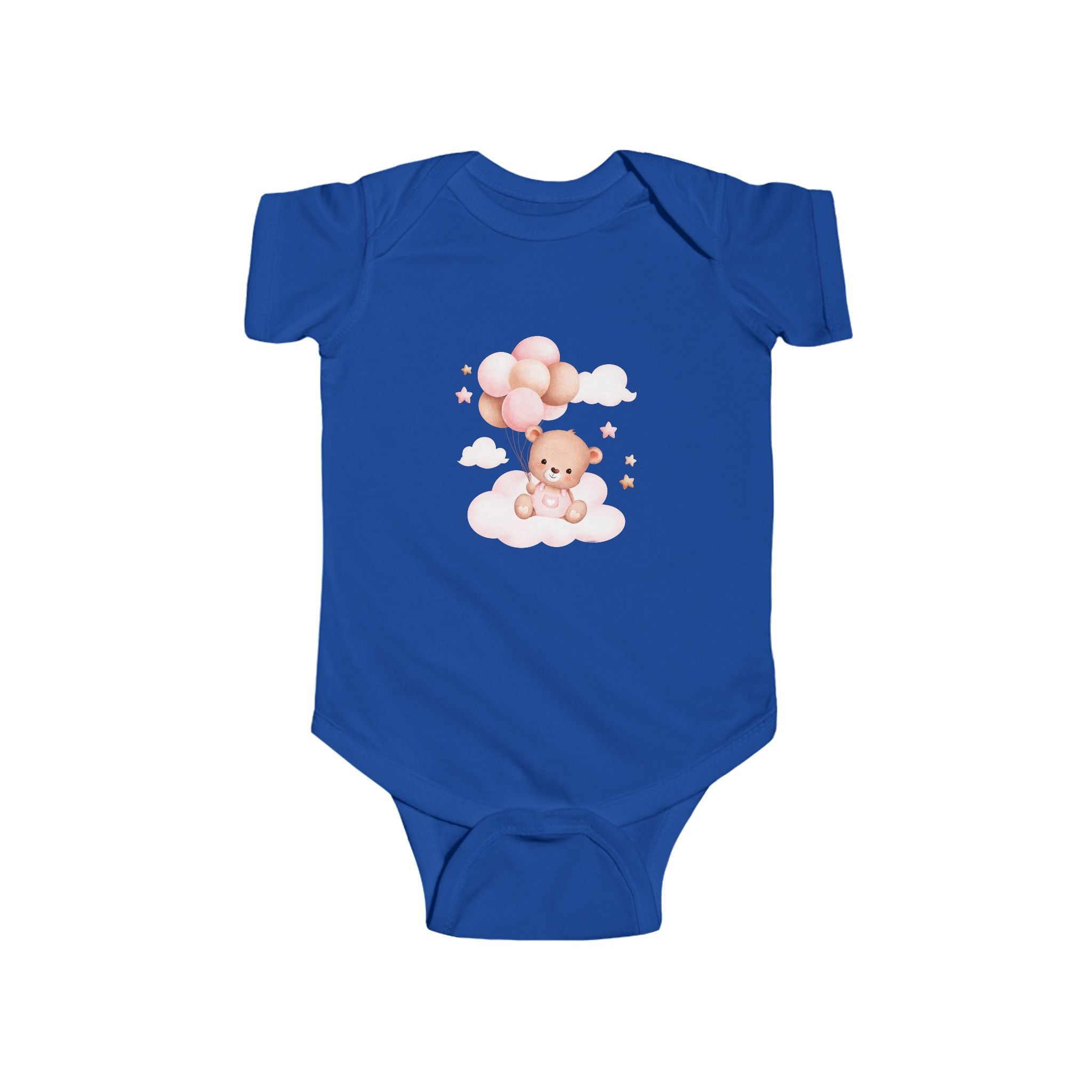 Baby Bear with Balloons Infant Bodysuit – Cute Pink Teddy Onesie for Newborns & Baby Showers