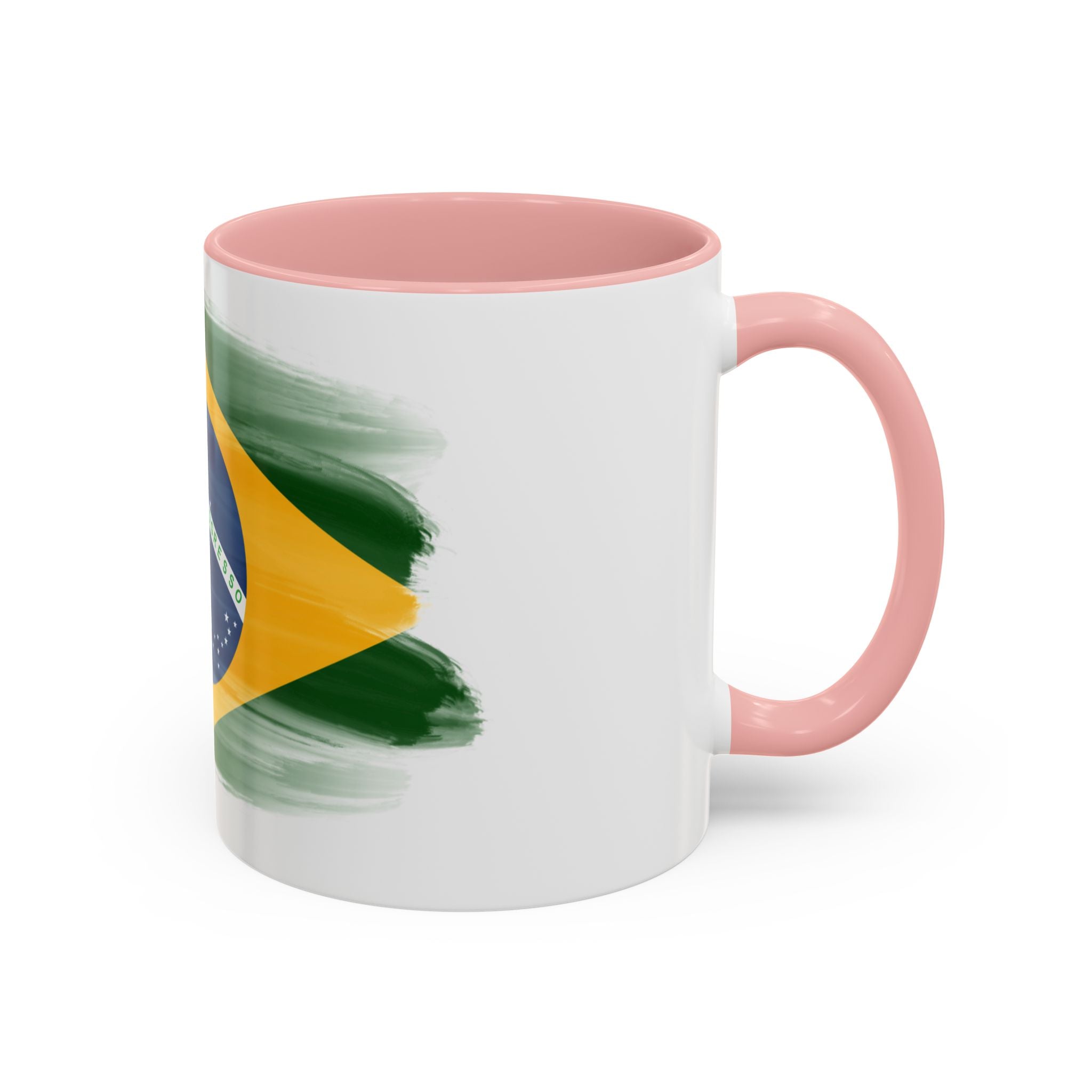Brazil Flag Coffee Mug — Accent Ceramic Tea Cup (11/15 oz)