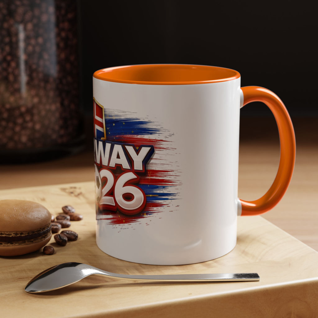 Norway 2026 Soccer Fan Accent Coffee Mug — Cup Supporter Gift