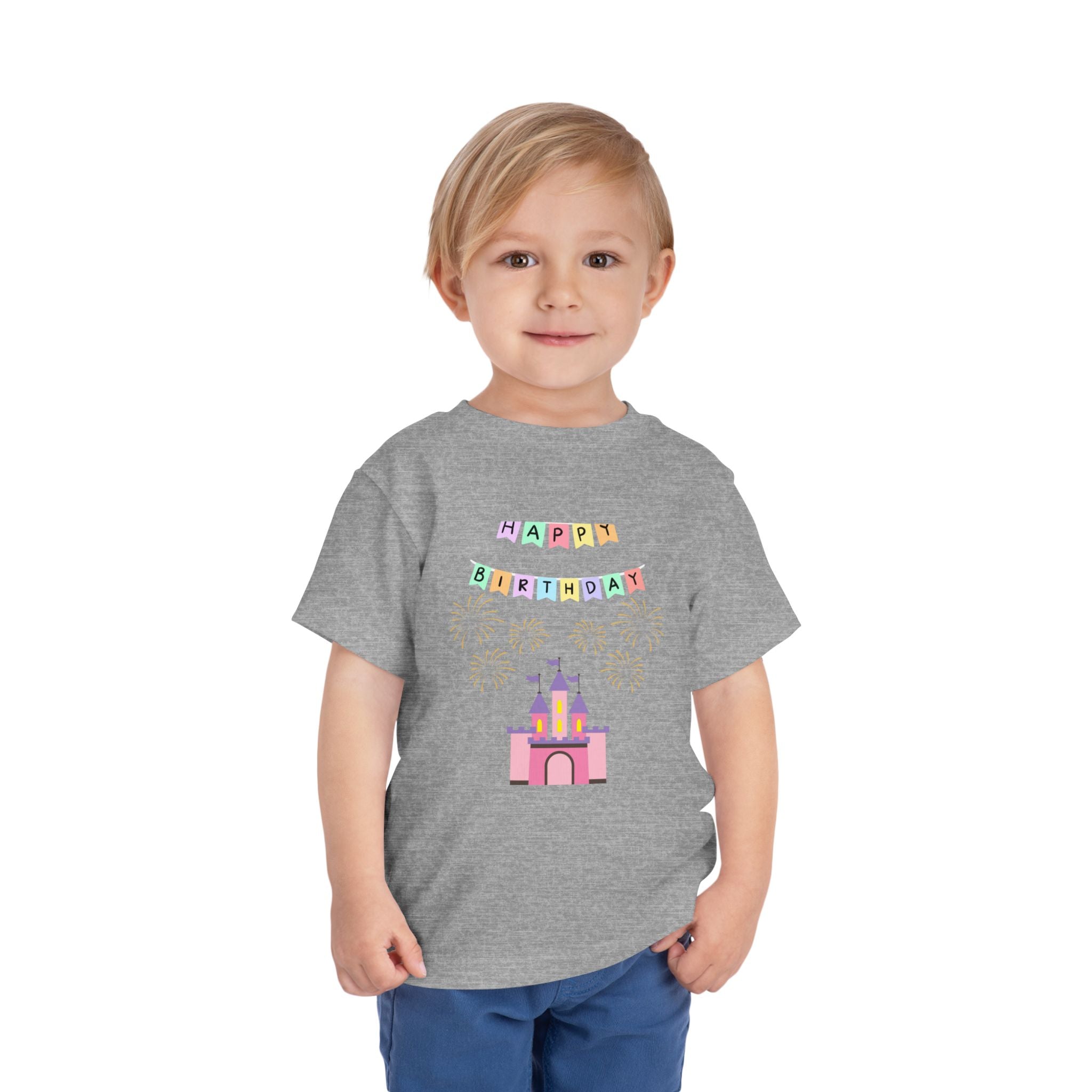 Toddler Birthday Castle Tee — "Happy Birthday" Princess Shirt