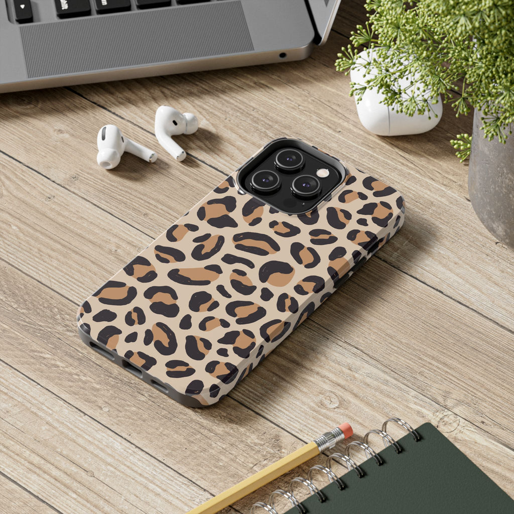 Leopard Print Tough Phone Case – Durable Glam Protective Cover