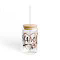 Mama Floral Sipper Glass 16oz – Mother’s Day Drink Tumbler