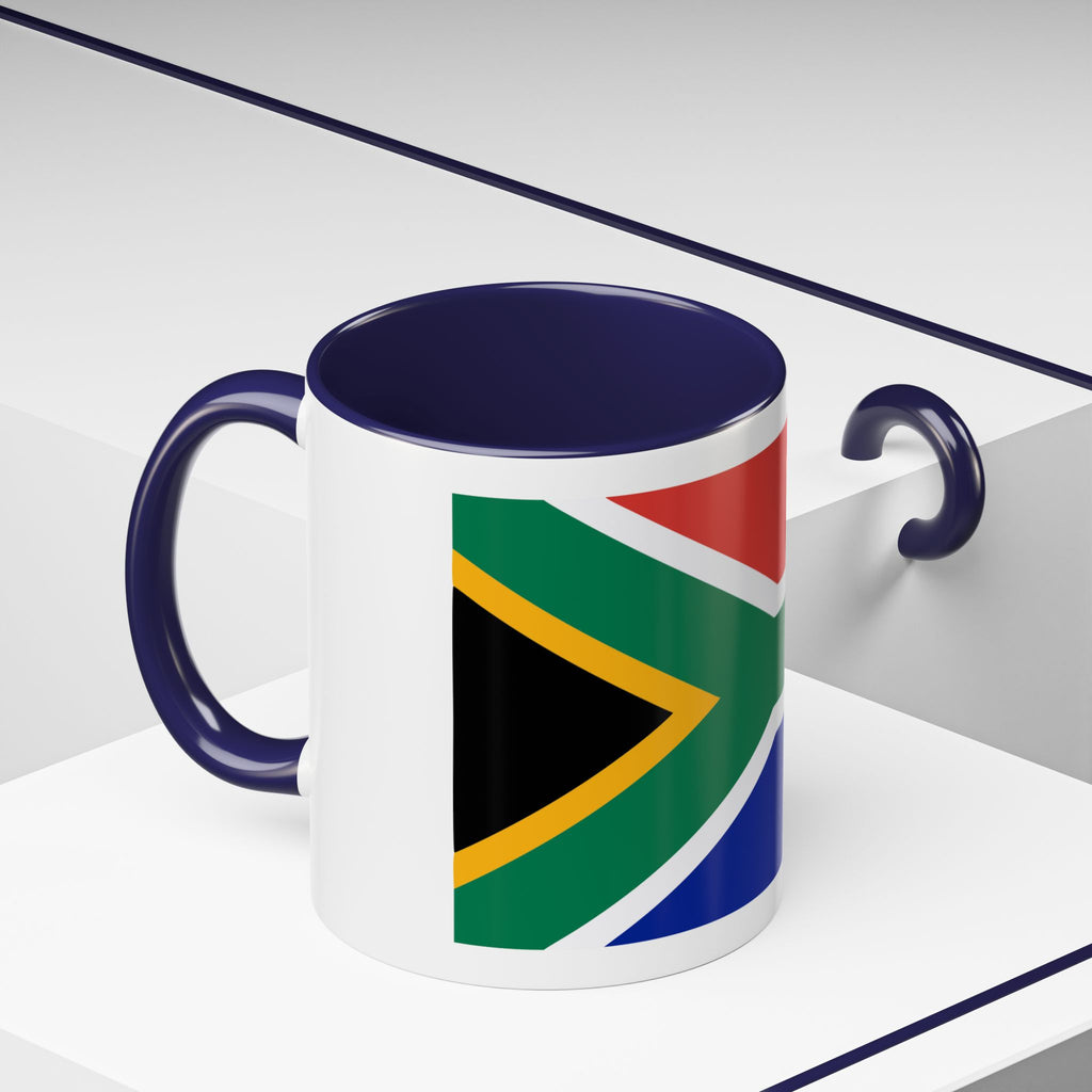 South Africa Flag Accent Coffee Mug — 11/15oz Patriotic Ceramic Cup