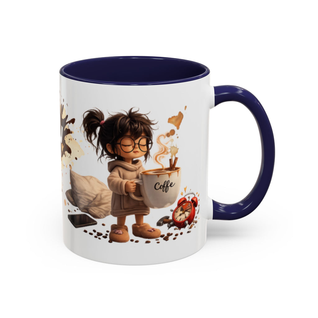 Cute Coffee Girl Accent Mug — Arabic Script Coffee Design (11/15oz)