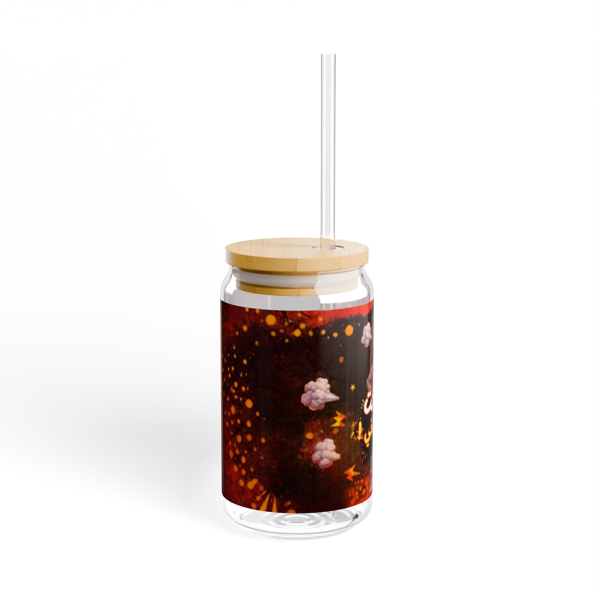 Arabic funny Cute Kid Sipper Glass with Straw – 16oz Novelty Drink Cup
