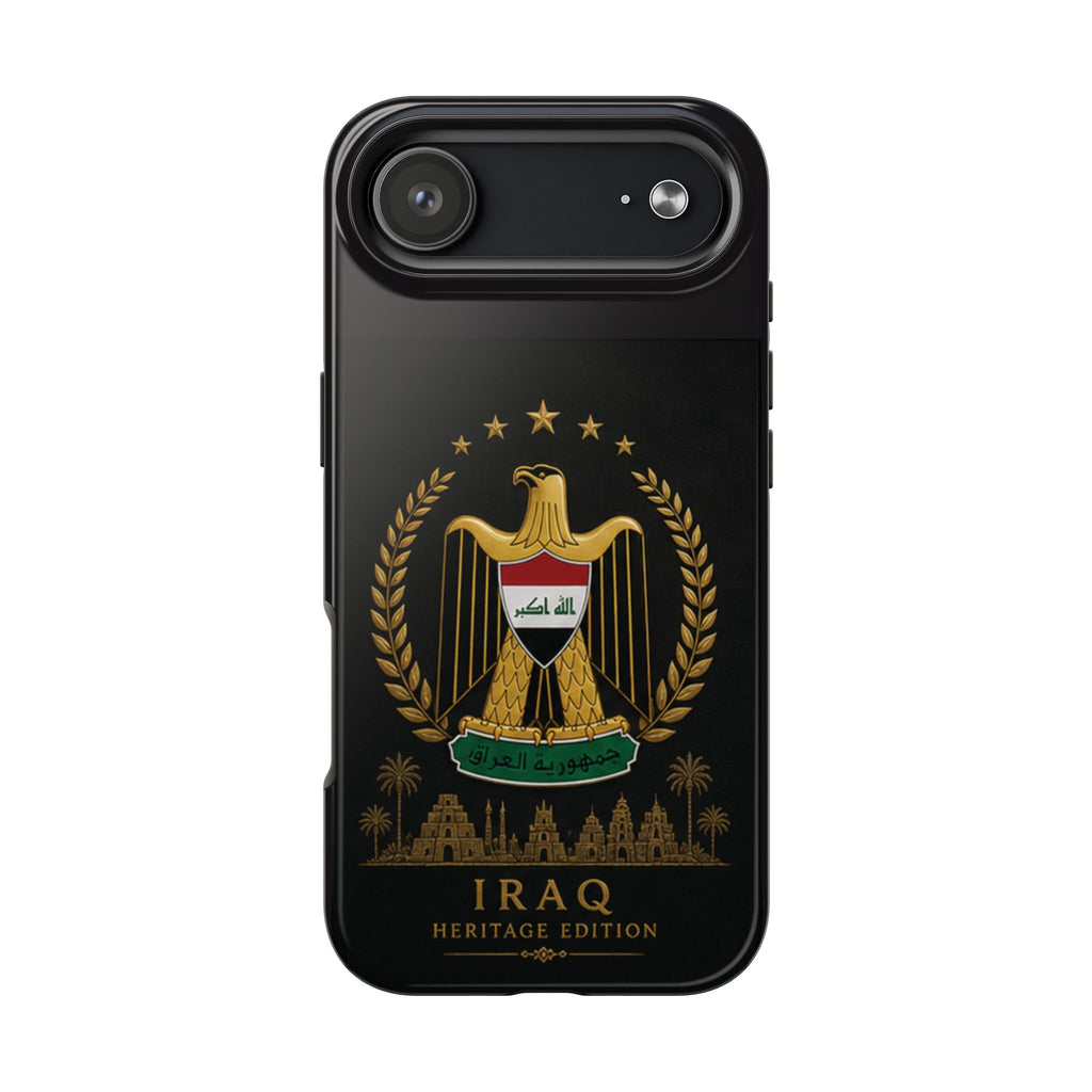 Iraq Coat of Arms Tough Phone Case — Arabic ‘Allahu Akbar’ Military Eagle Design