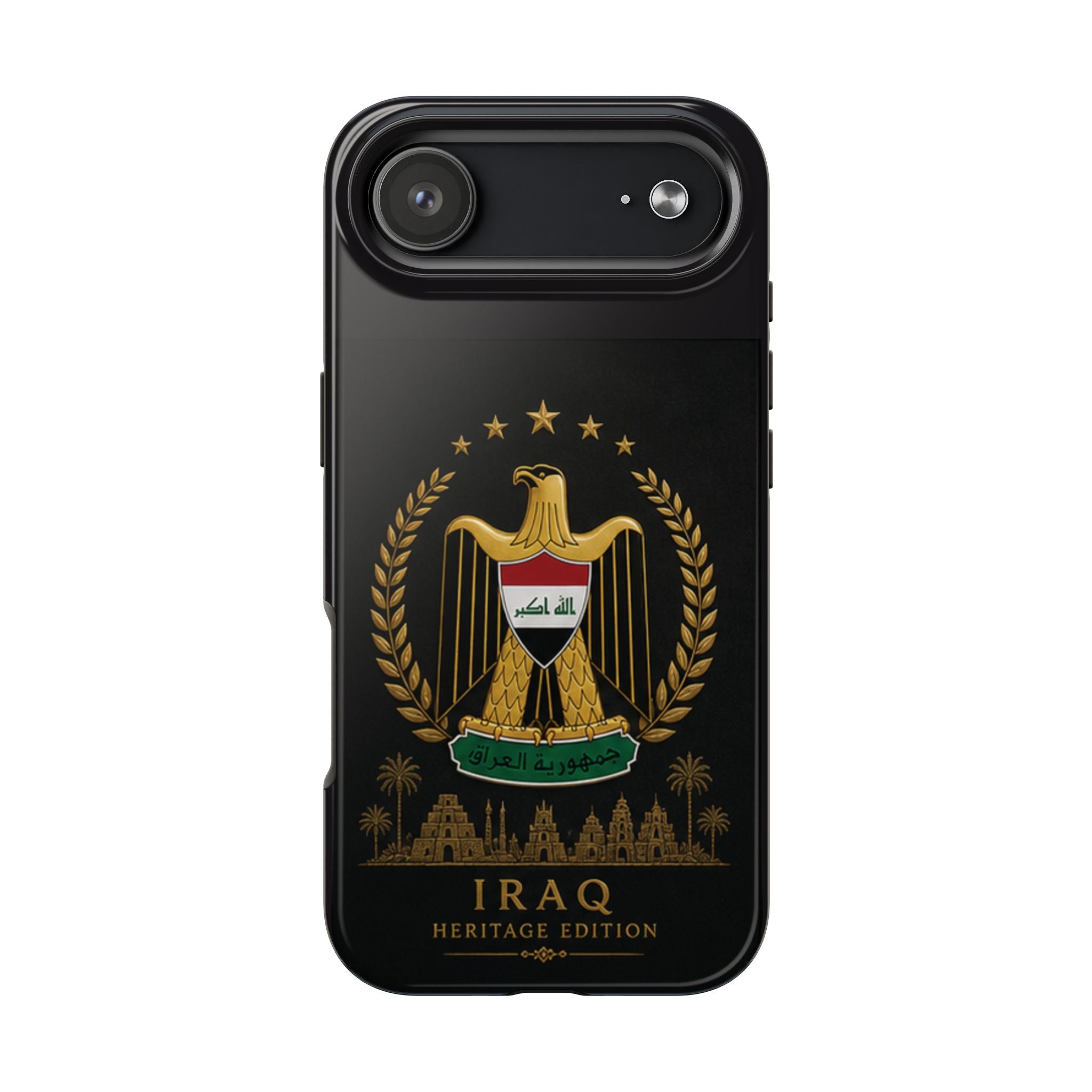 Iraq Coat of Arms Tough Phone Case — Arabic ‘Allahu Akbar’ Military Eagle Design