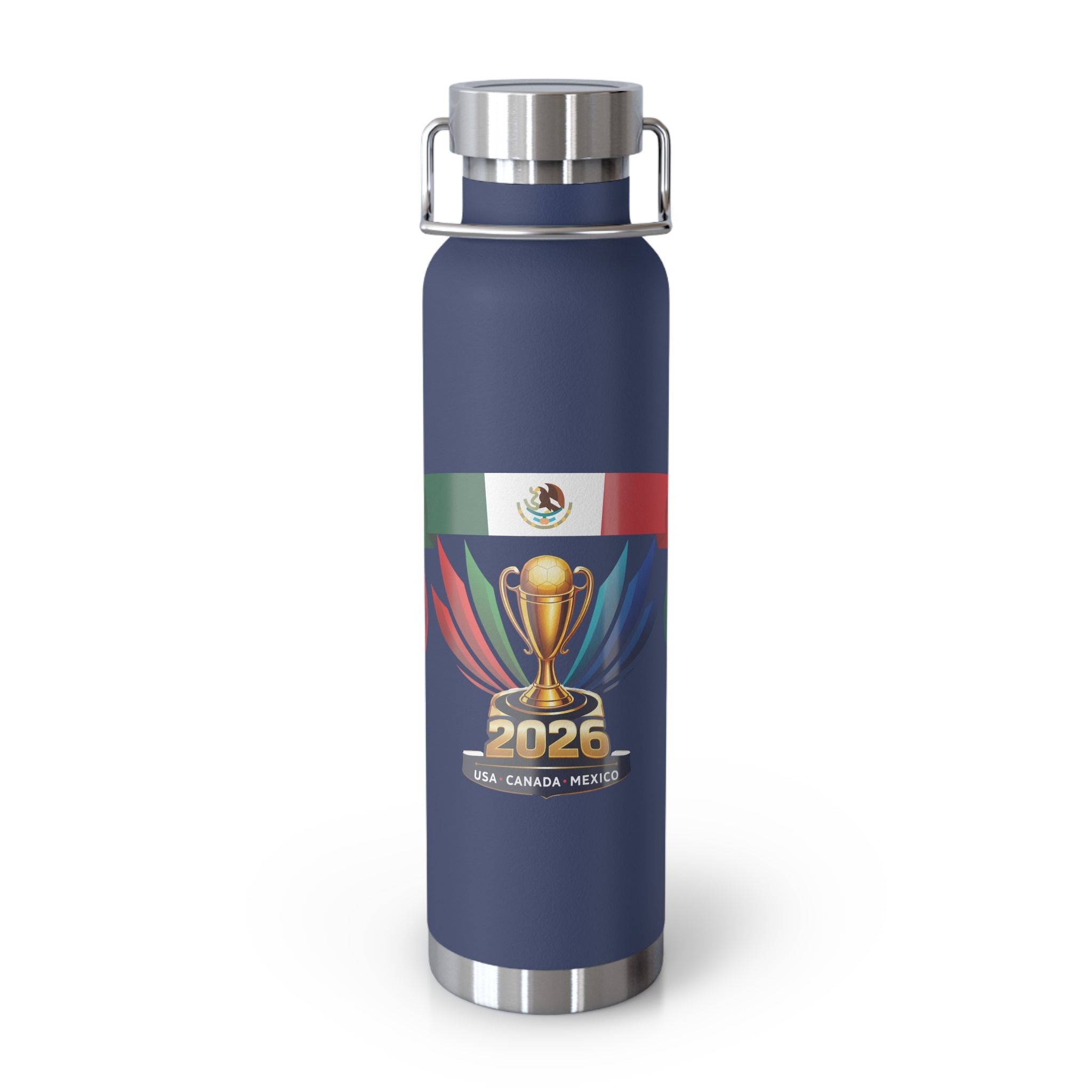2026 Copa América Mexico Flag Insulated Bottle – 22oz Vacuum Thermos