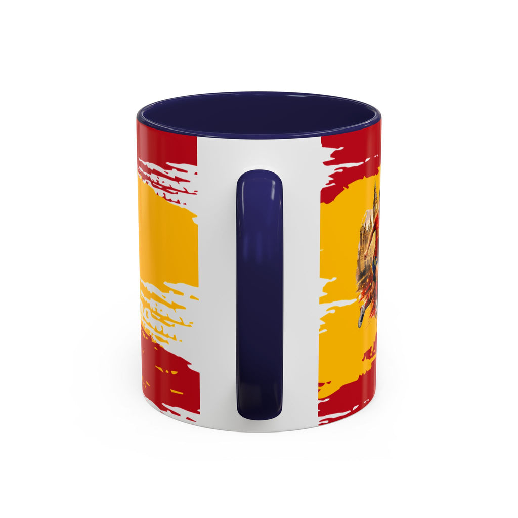 Spanish Flag Accent Coffee Mug – Bold Red & Gold Brushstroke Ceramic Mug