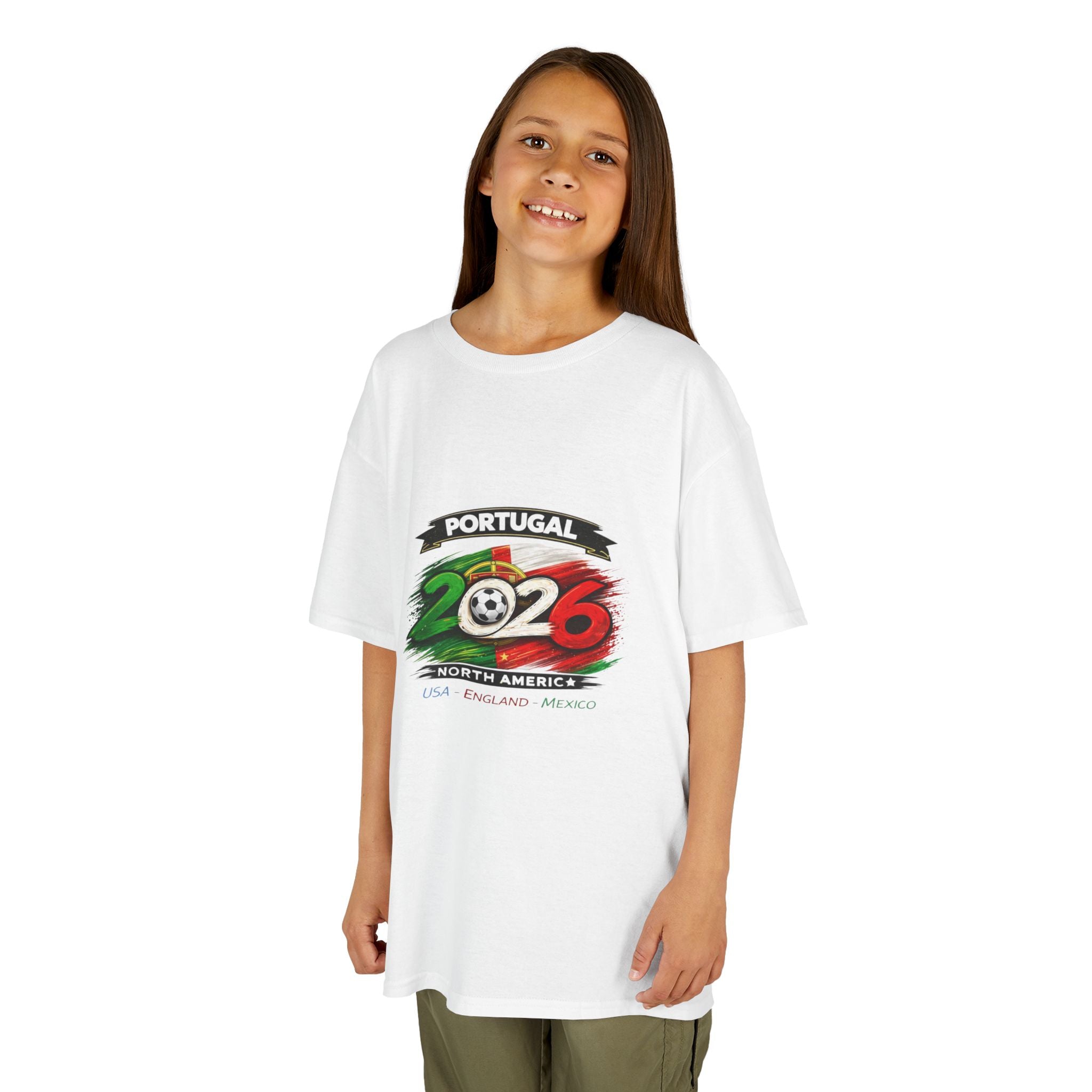 Portugal 2026 Kids T‑Shirt — Cup Supporter Flag Design