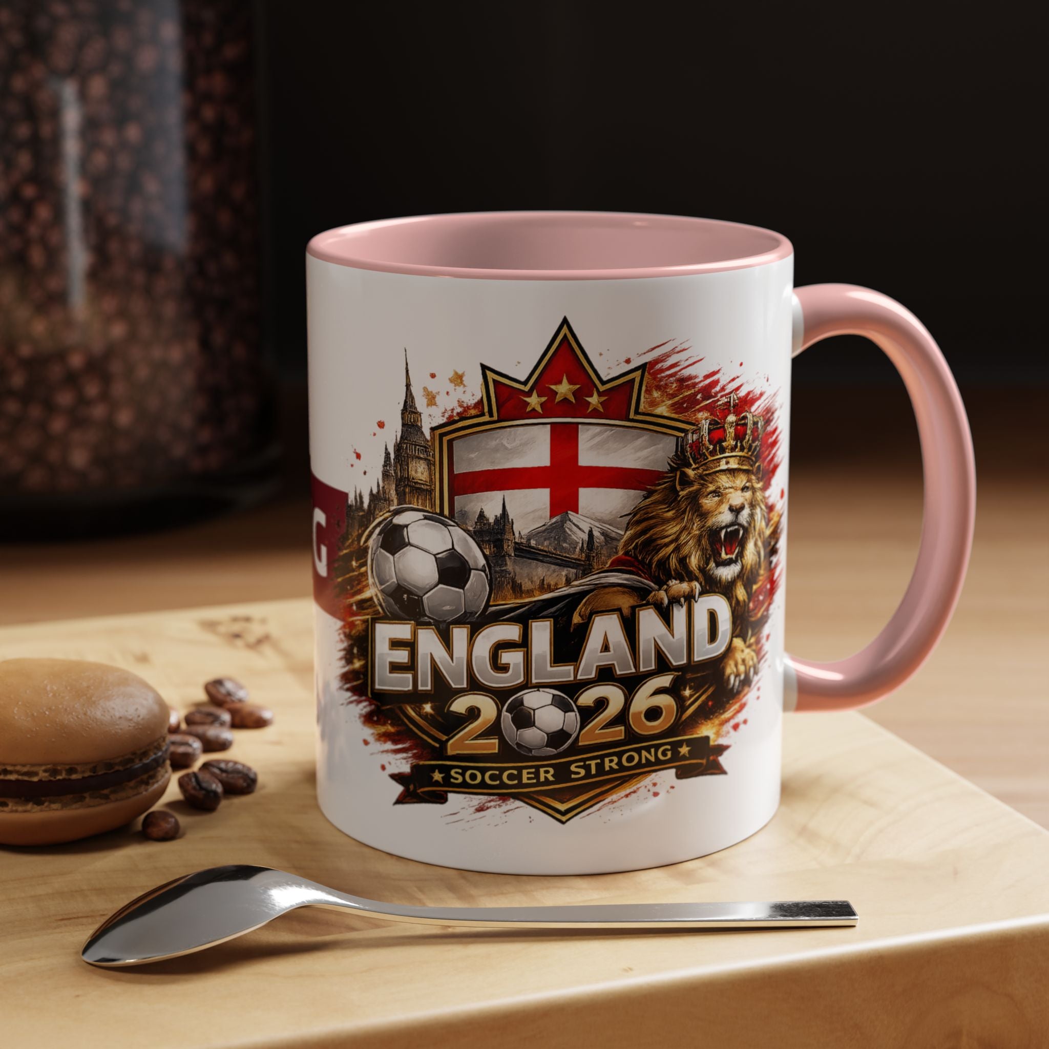 England 2026 Soccer Cup Accent Coffee Mug (11, 15oz)
