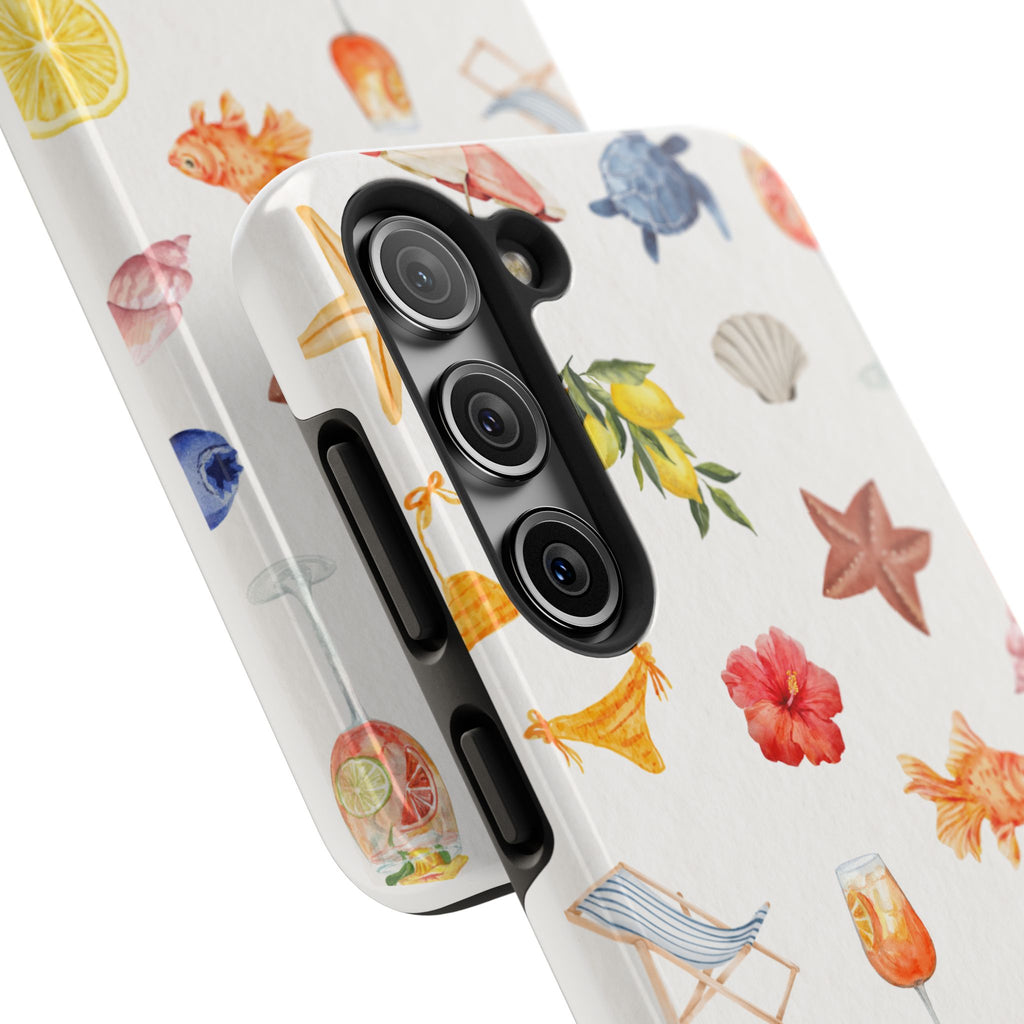 Summer Seashells Pattern Tough Phone Case — Beach Vacation Phone Cover