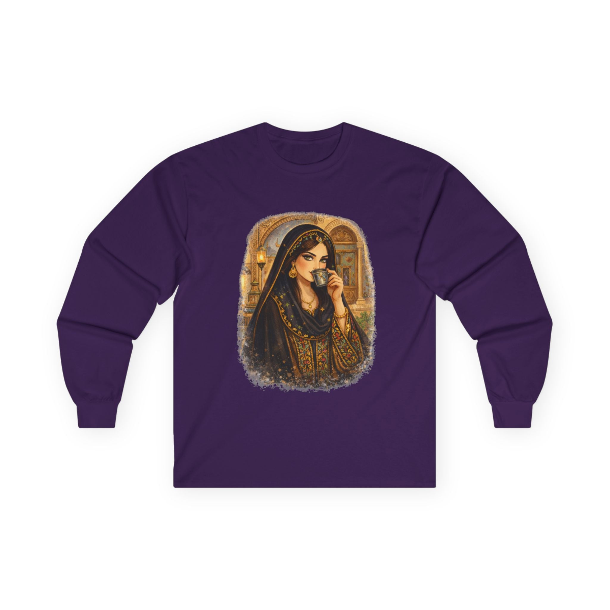 Vintage Arabian Princess Portrait Long Sleeve Tee