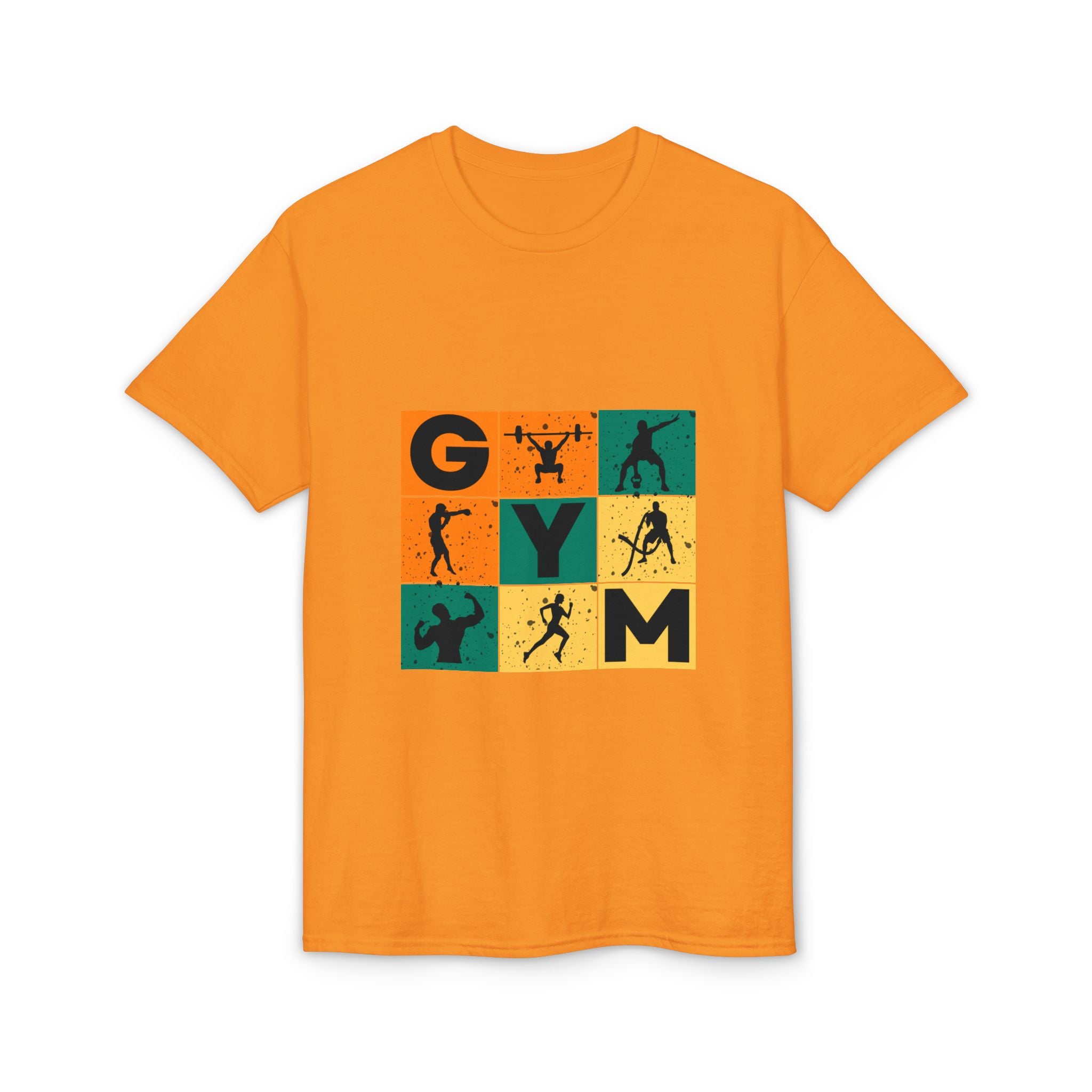 Gym Blocks Graphic T-Shirt — Retro Fitness Silhouette Tee