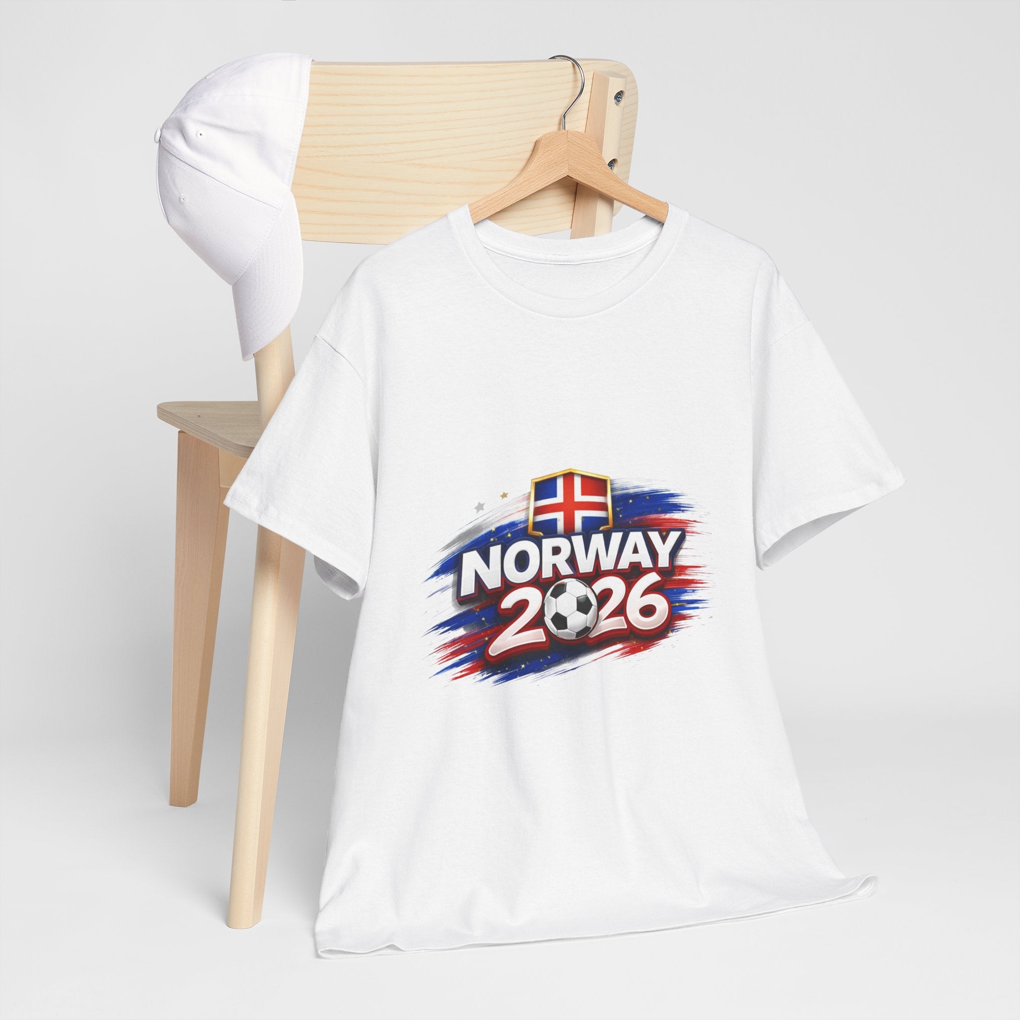 Norway 2026 Football Tee — Norwegian Flag Map Soccer Fan Shirt