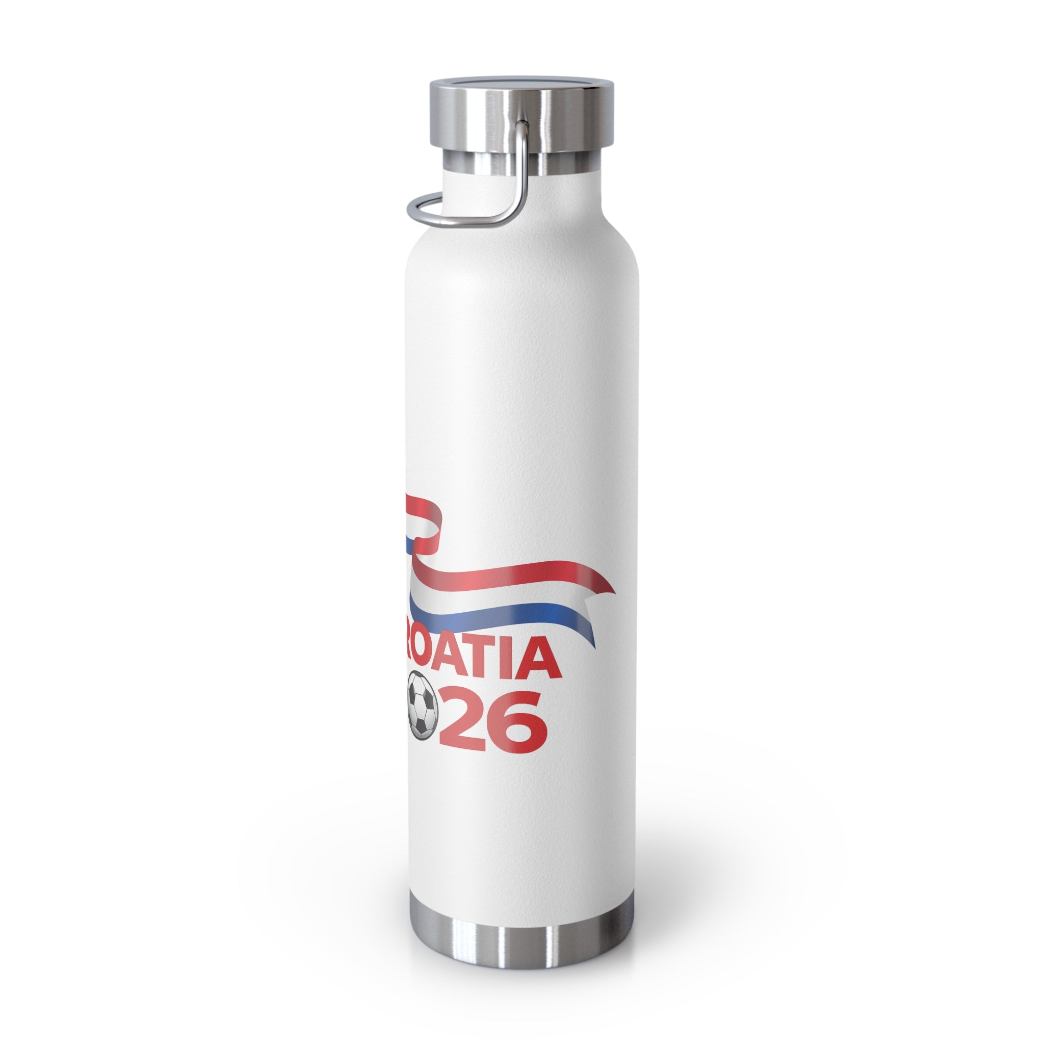 Croatia 2026 Soccer Flag Insulated Bottle — 22oz Vacuum Water Bottle