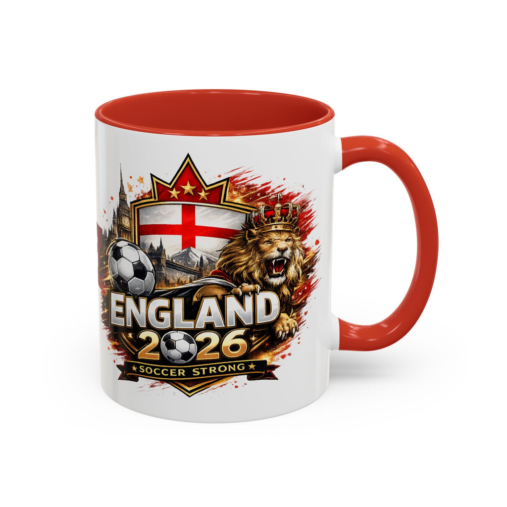 England 2026 Soccer Cup Accent Coffee Mug (11, 15oz)