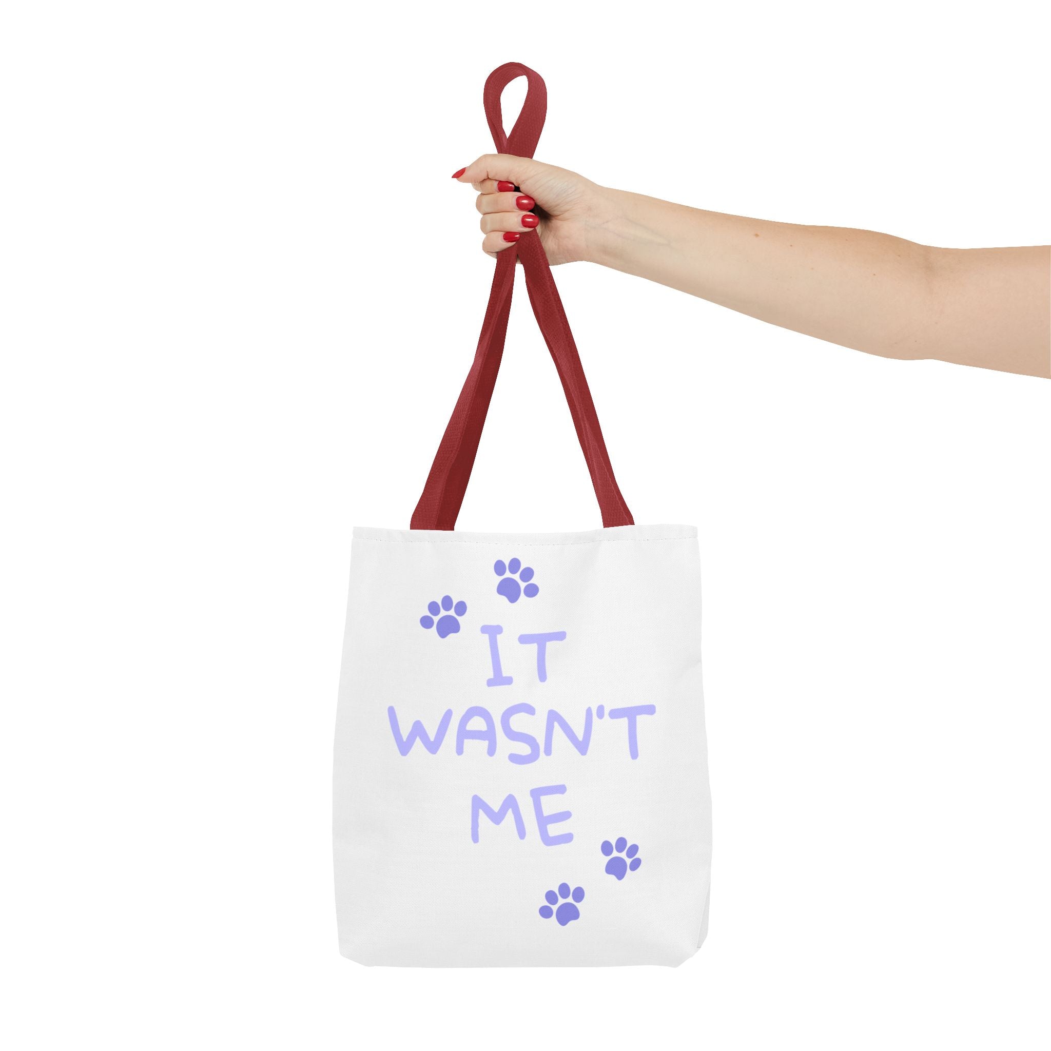Cat Paw Print Tote — "It Wasn't Me" Funny Cat Tote Bag