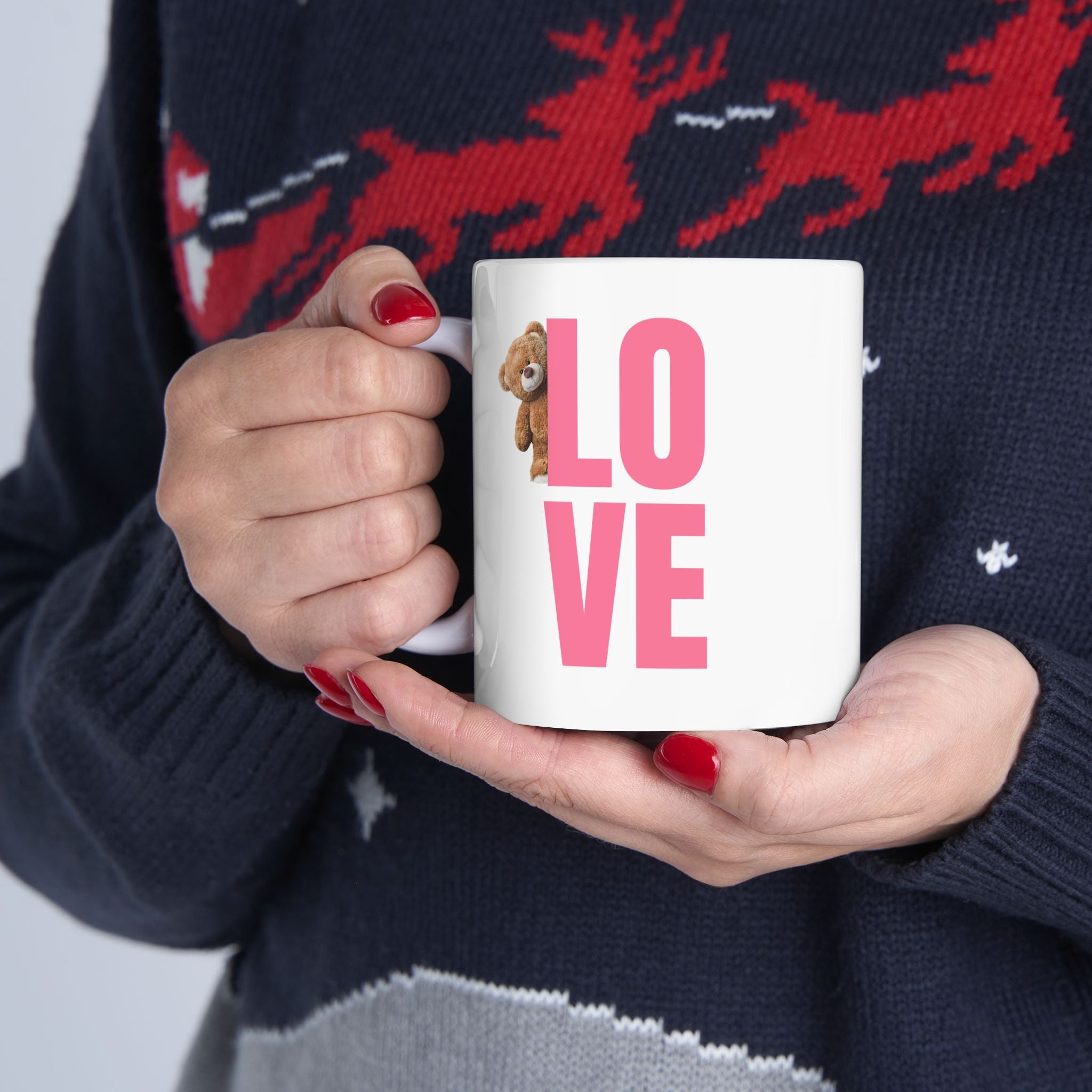 Cute Cavalier King Charles Puppy Ceramic Mug - 'Puppy Love' Coffee Cup (11oz, 15oz)