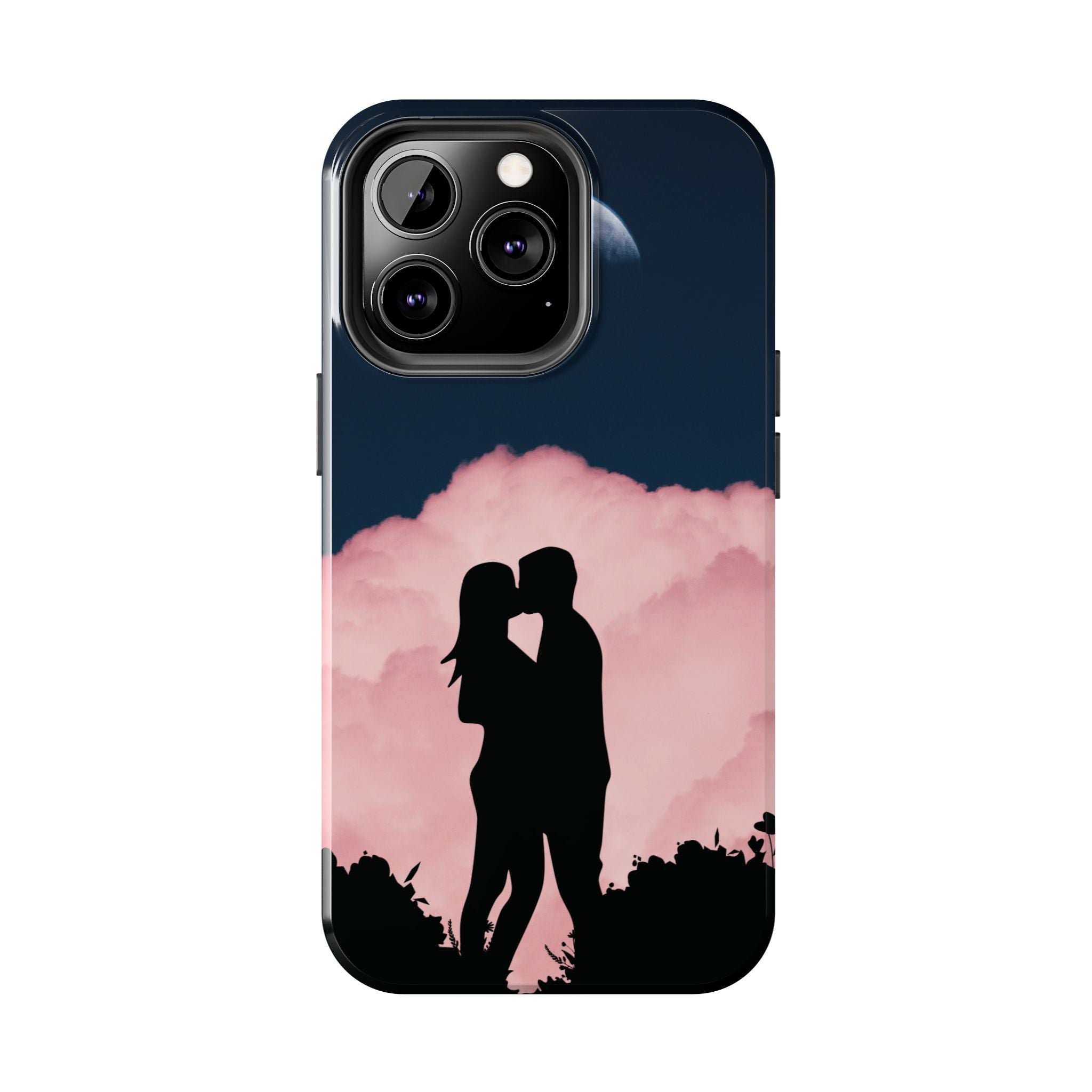 Tough Phone Case — Romantic Couple Silhouette with Moon & Pink Cloud