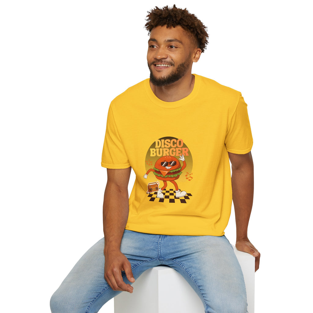 Disco Burger T-Shirt — Retro Dancing Burger Graphic Tee
