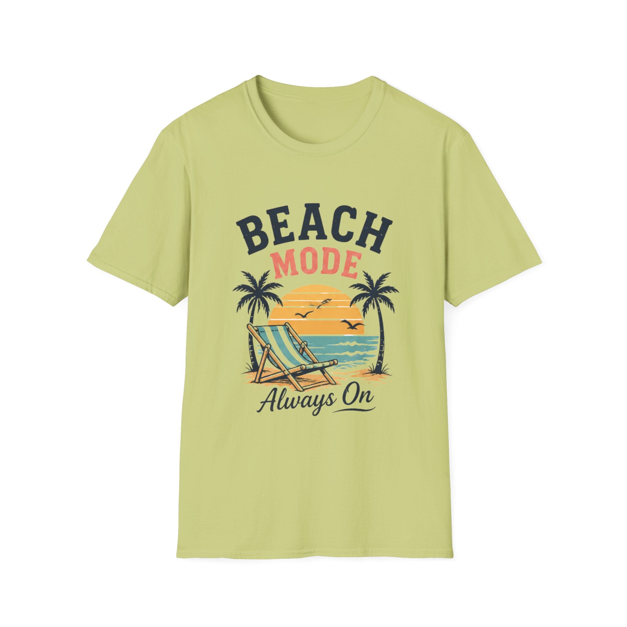 Beach Mode unisex T-Shirt — "Always On" Vintage Sunset Beach Graphic