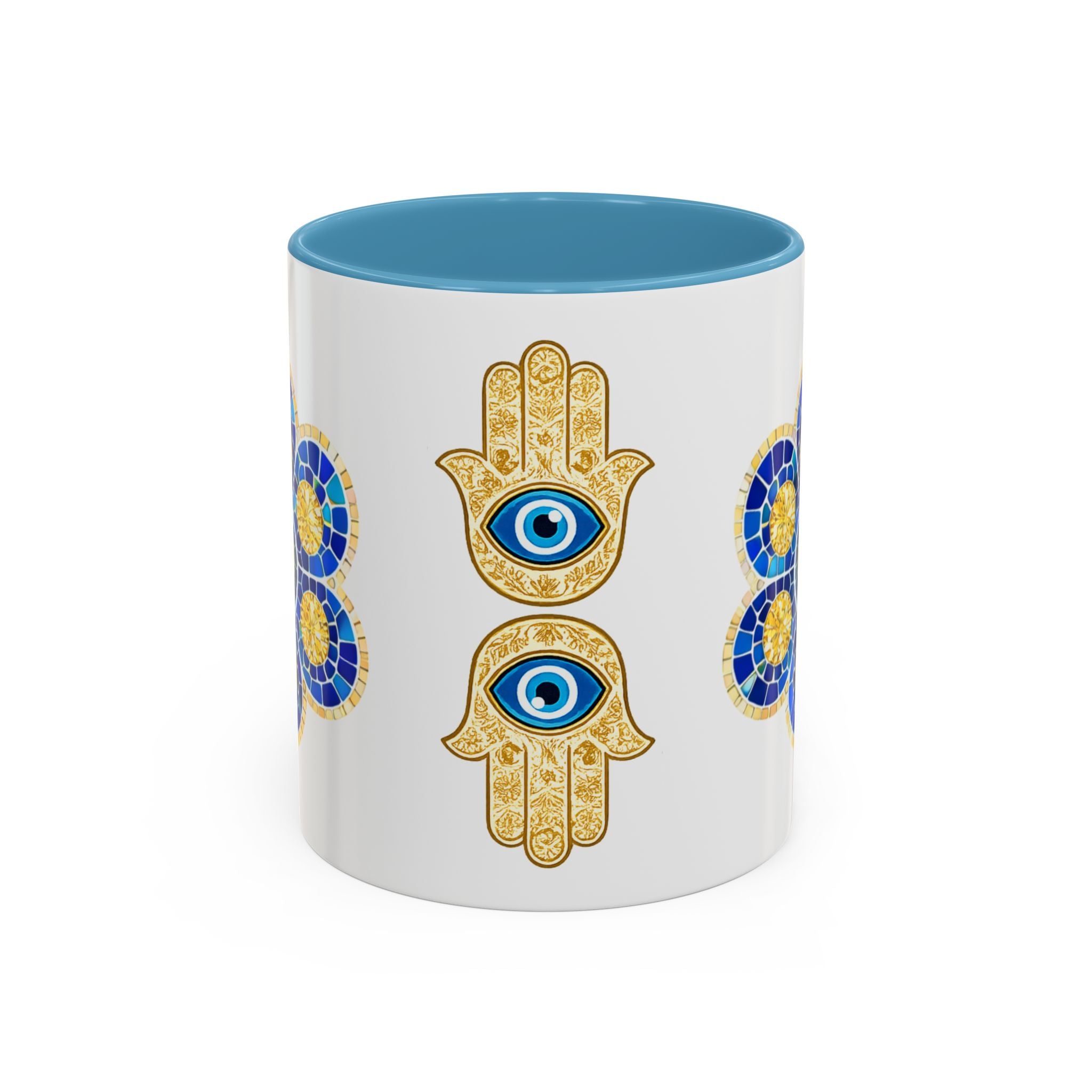 Evil Eye Hamsa Accent Coffee Mug