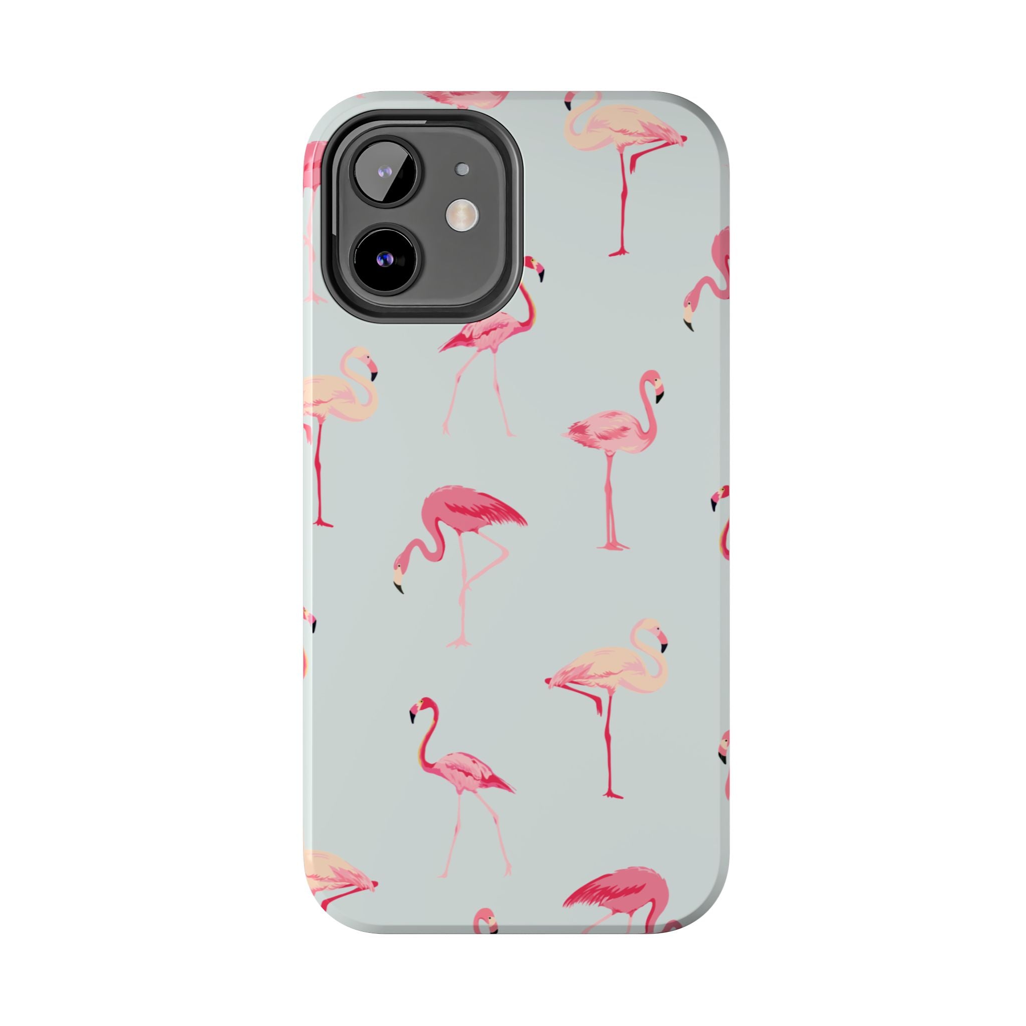 Flamingo Pattern Tough Phone Case — Cute Pink Birds Protective Phone Cover