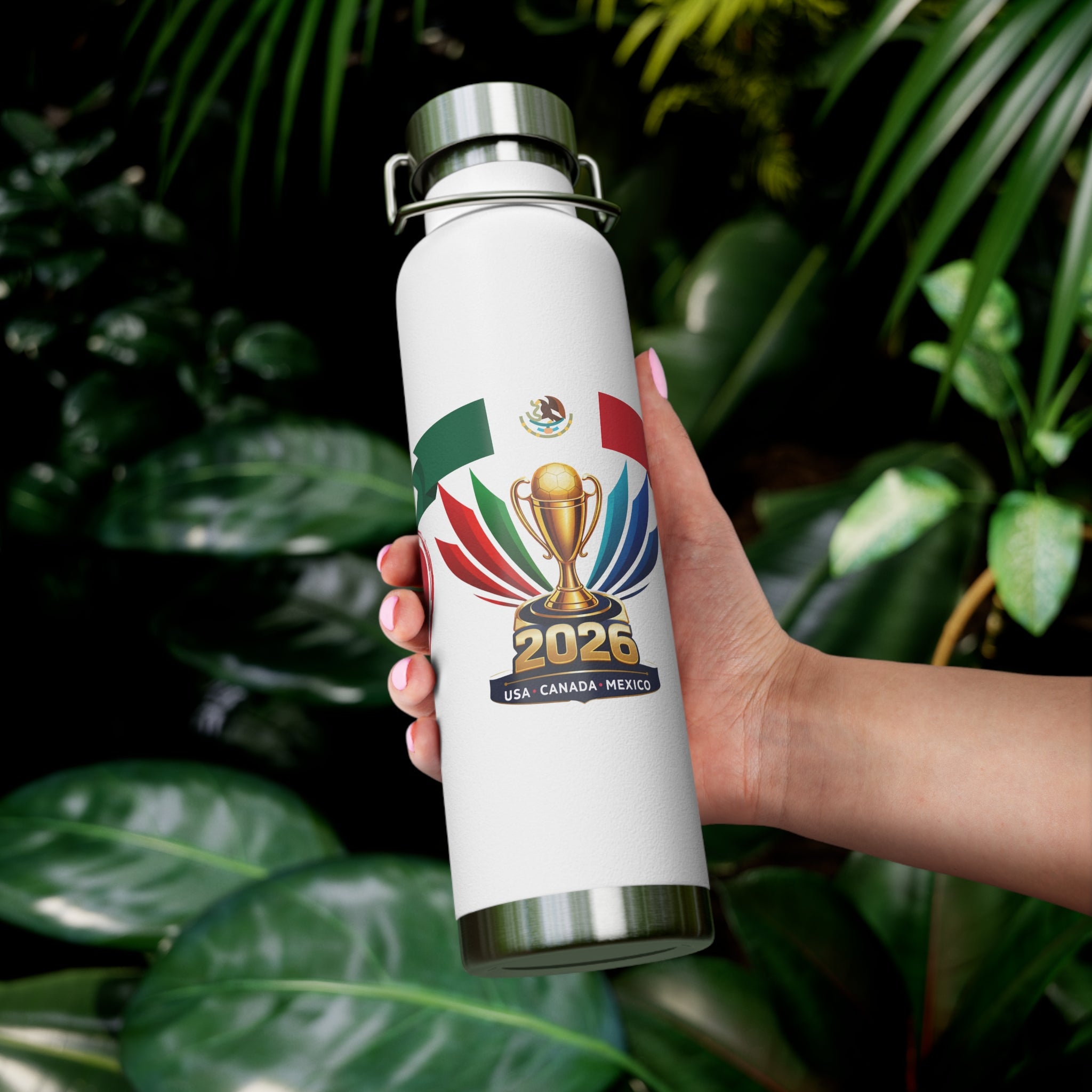 2026 Copa América Mexico Flag Insulated Bottle – 22oz Vacuum Thermos