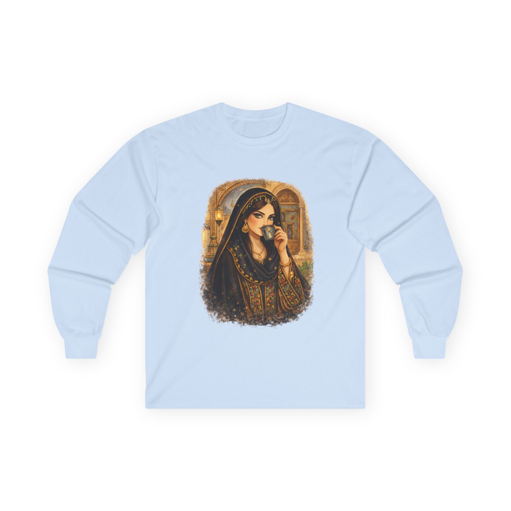 Vintage Arabian Princess Portrait Long Sleeve Tee