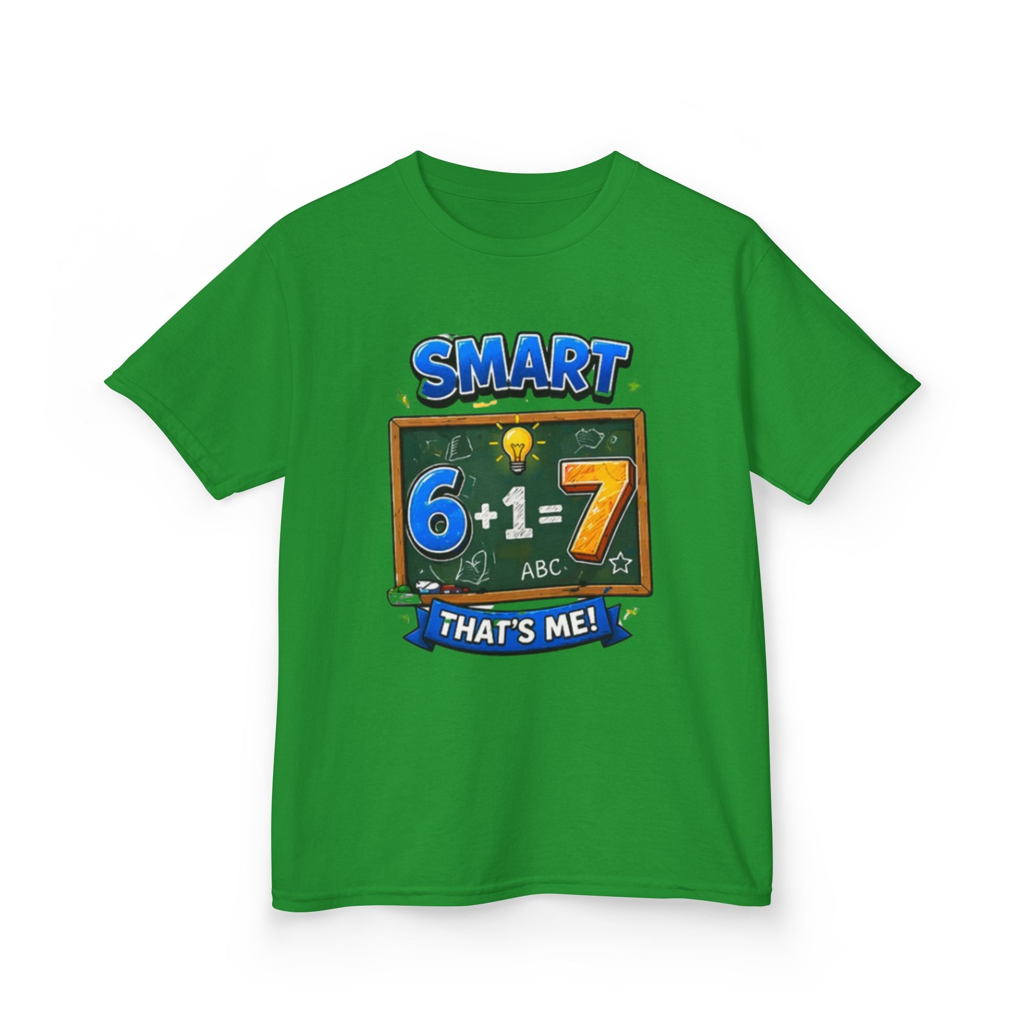 Kids 'Smart: 6+1=7 That's Me!' T-Shirt – Fun Back-to-School Math Tee