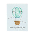 Velveteen Blanket — Dream. Explore. Discover Hot Air Balloon Plush Throw
