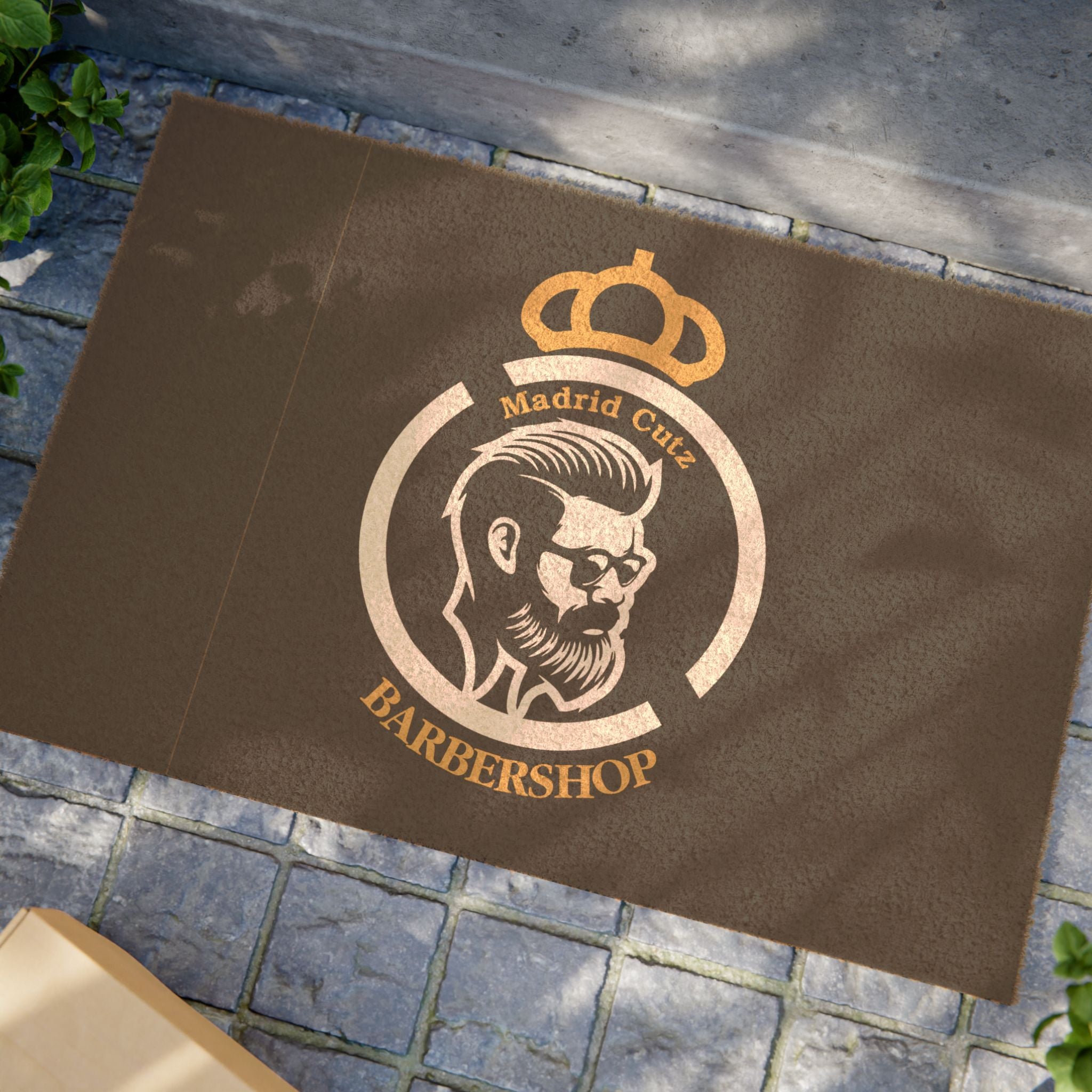 Barbershop Doormat - Vintage Barber Logo Welcome Mat (Madrid Crew)
