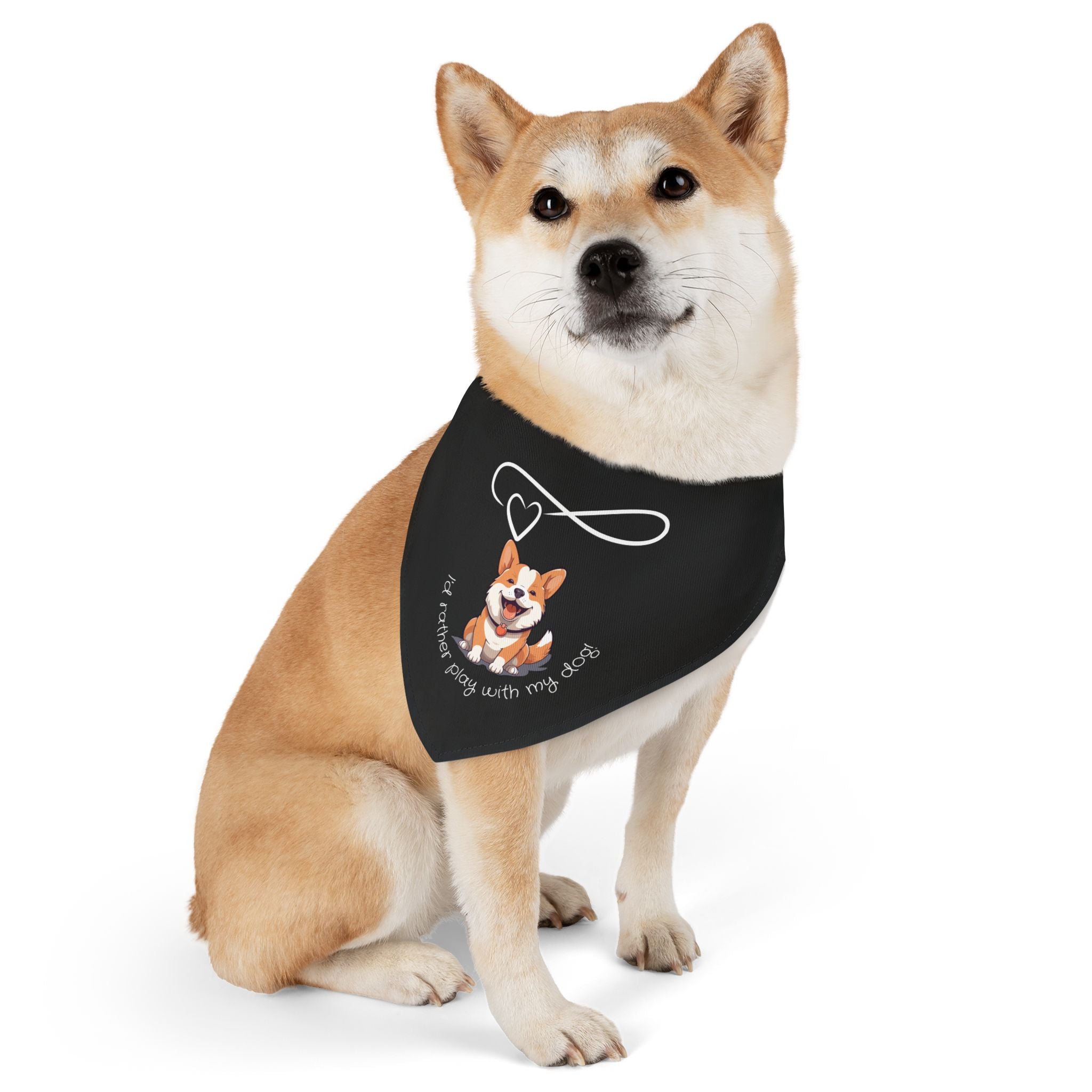 Pet Bandana Collar - 'Forever My Corgi' Heart Infinity Dog Bandana Collar (Custom Pet Accessory)