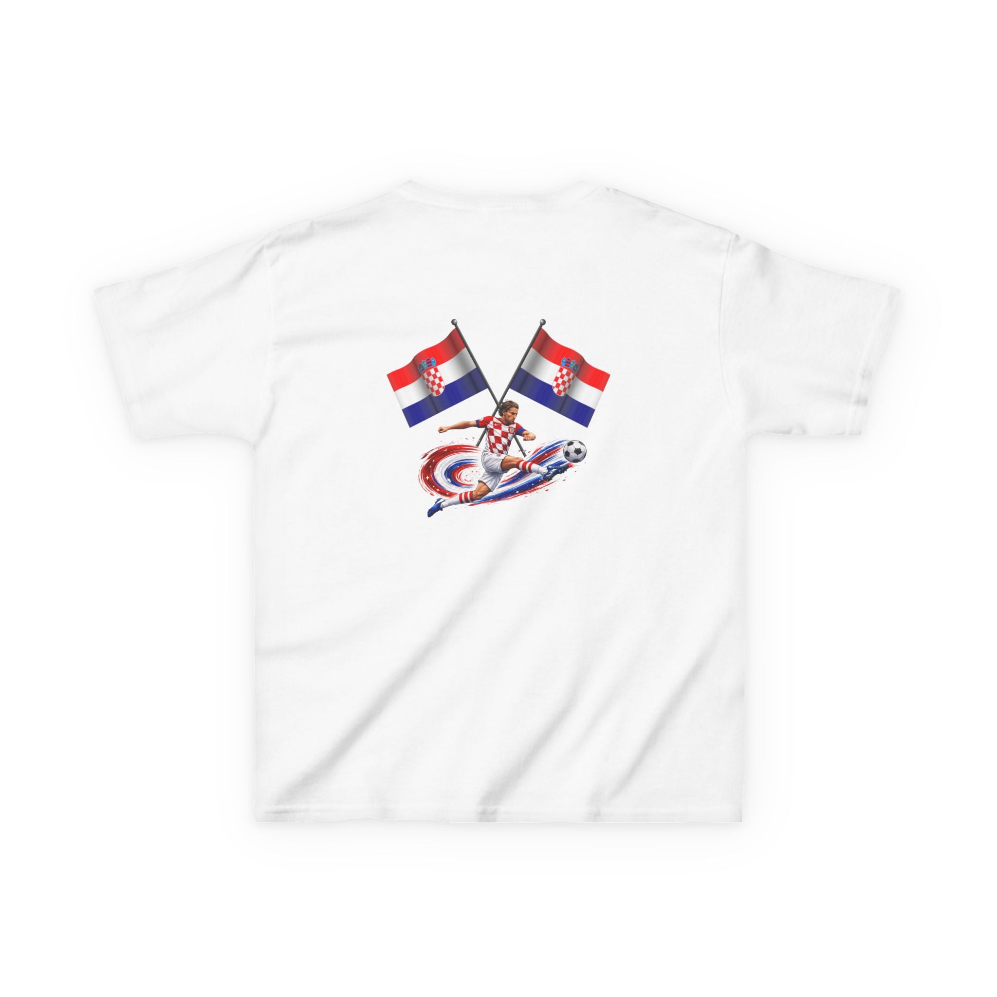 Croatia Kids Tee — Croatia 2026 Soccer Fan Shirt with Flags & Player Graphic