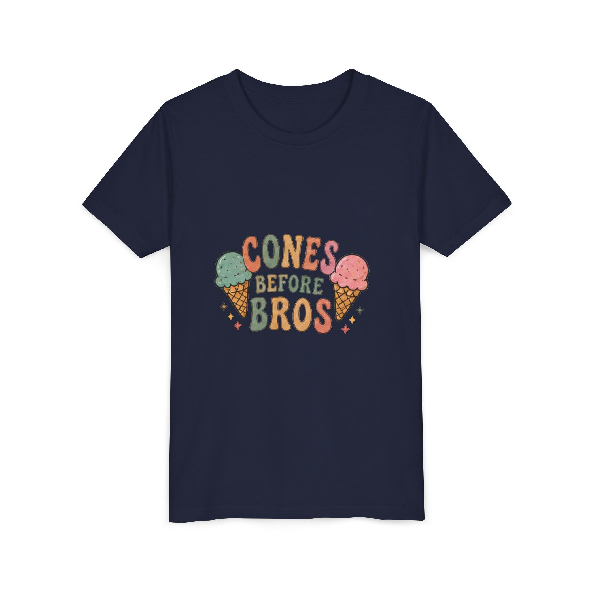 Cones Before Bros Youth Tee - Cute Ice Cream Kids T-Shirt