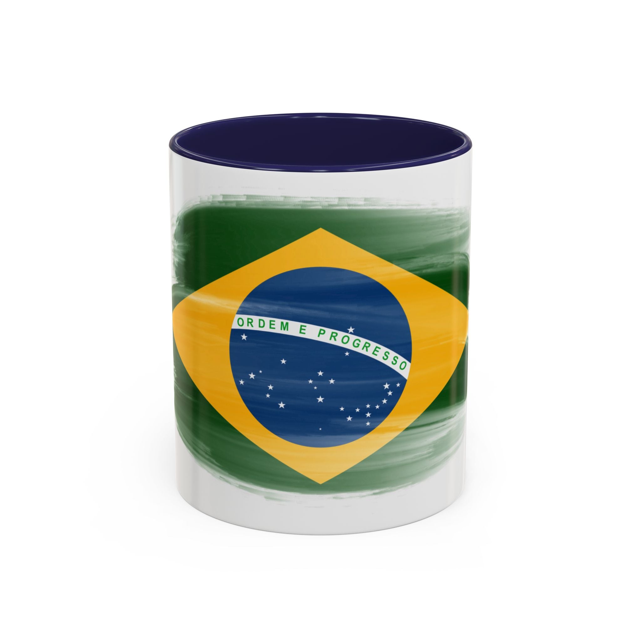 Brazil Flag Coffee Mug — Accent Ceramic Tea Cup (11/15 oz)