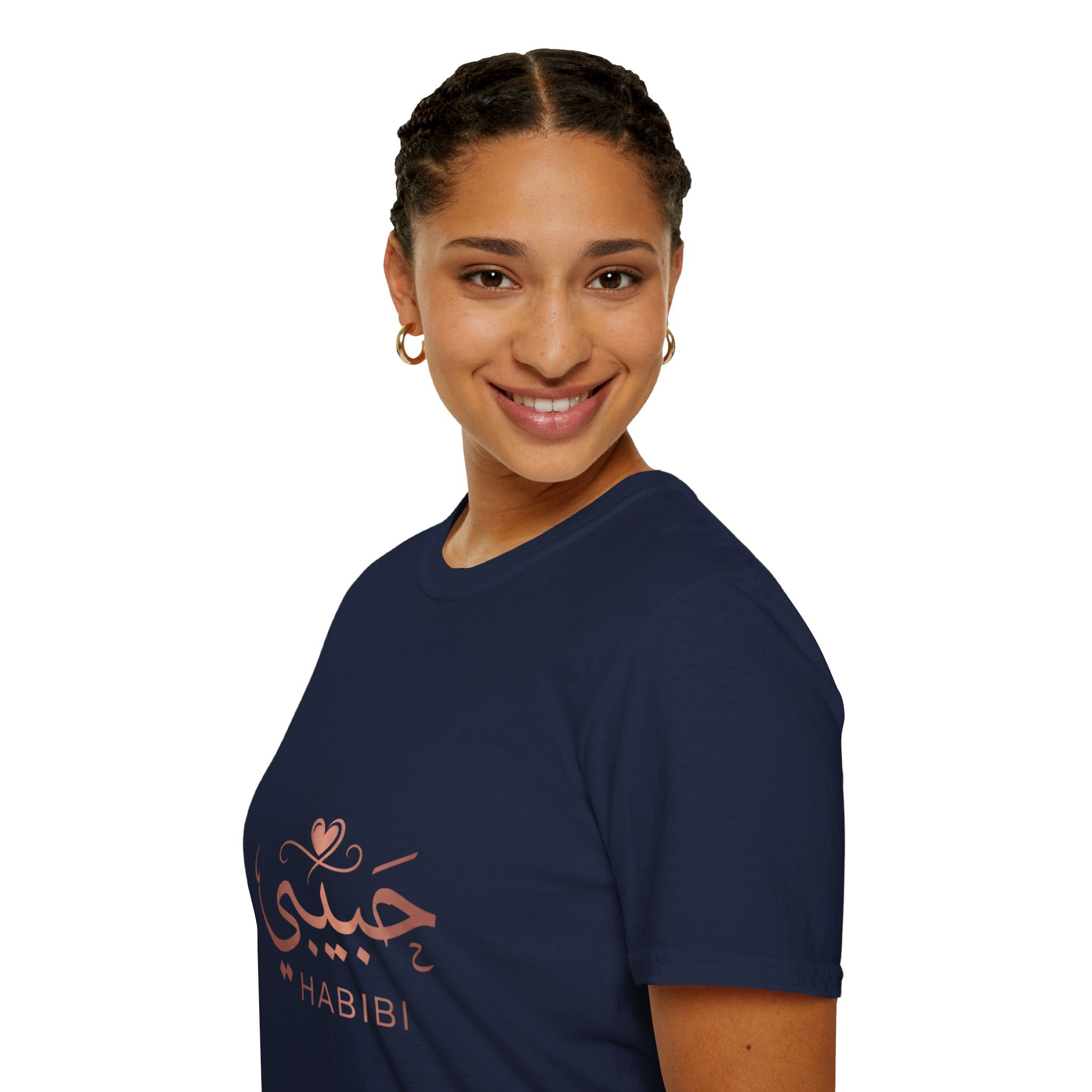 Habibi Script T-Shirt — Arabic Love Tee with Heart Accent