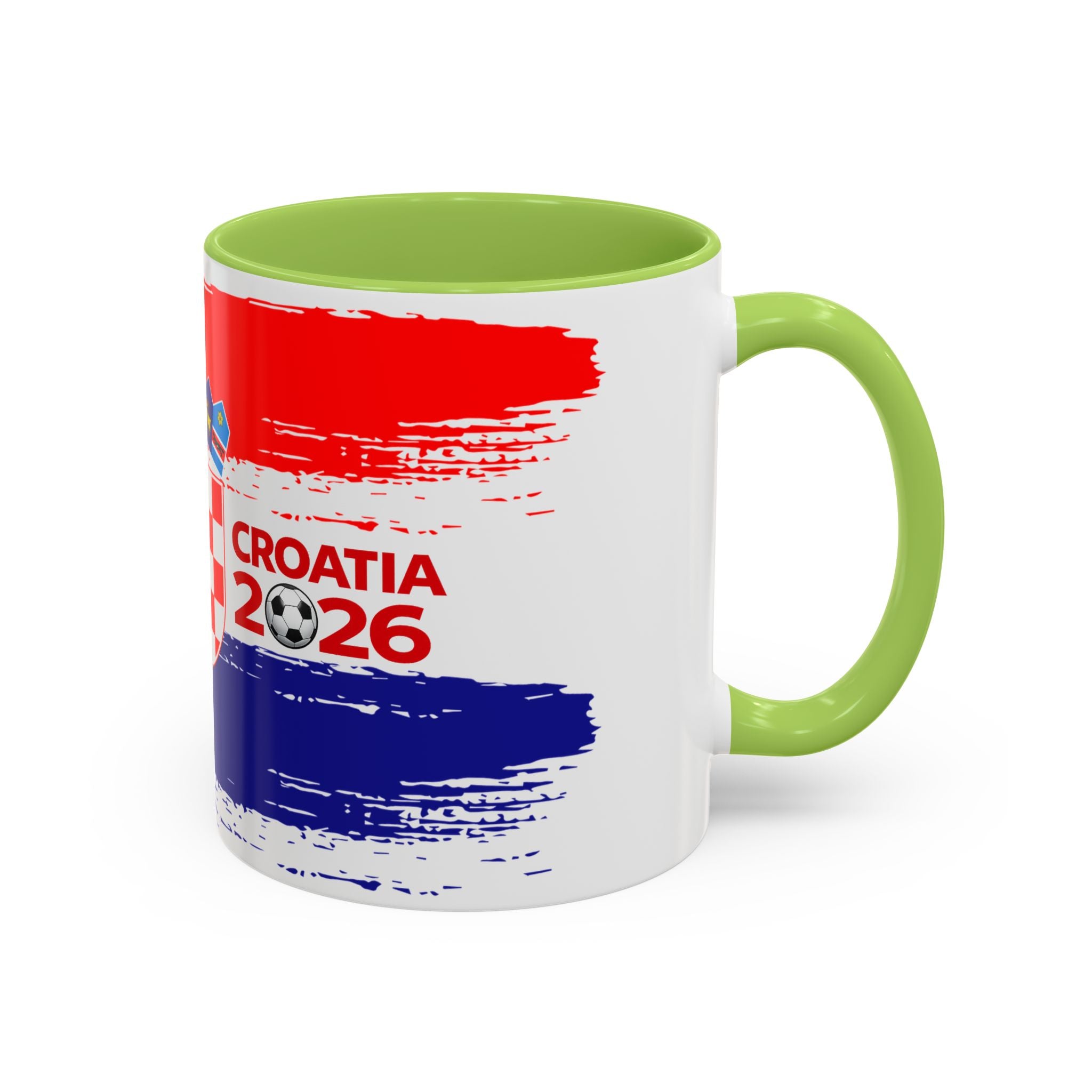 Croatia 2026 Accent Coffee Mug – Red White Blue Crest Soccer Fan Gift