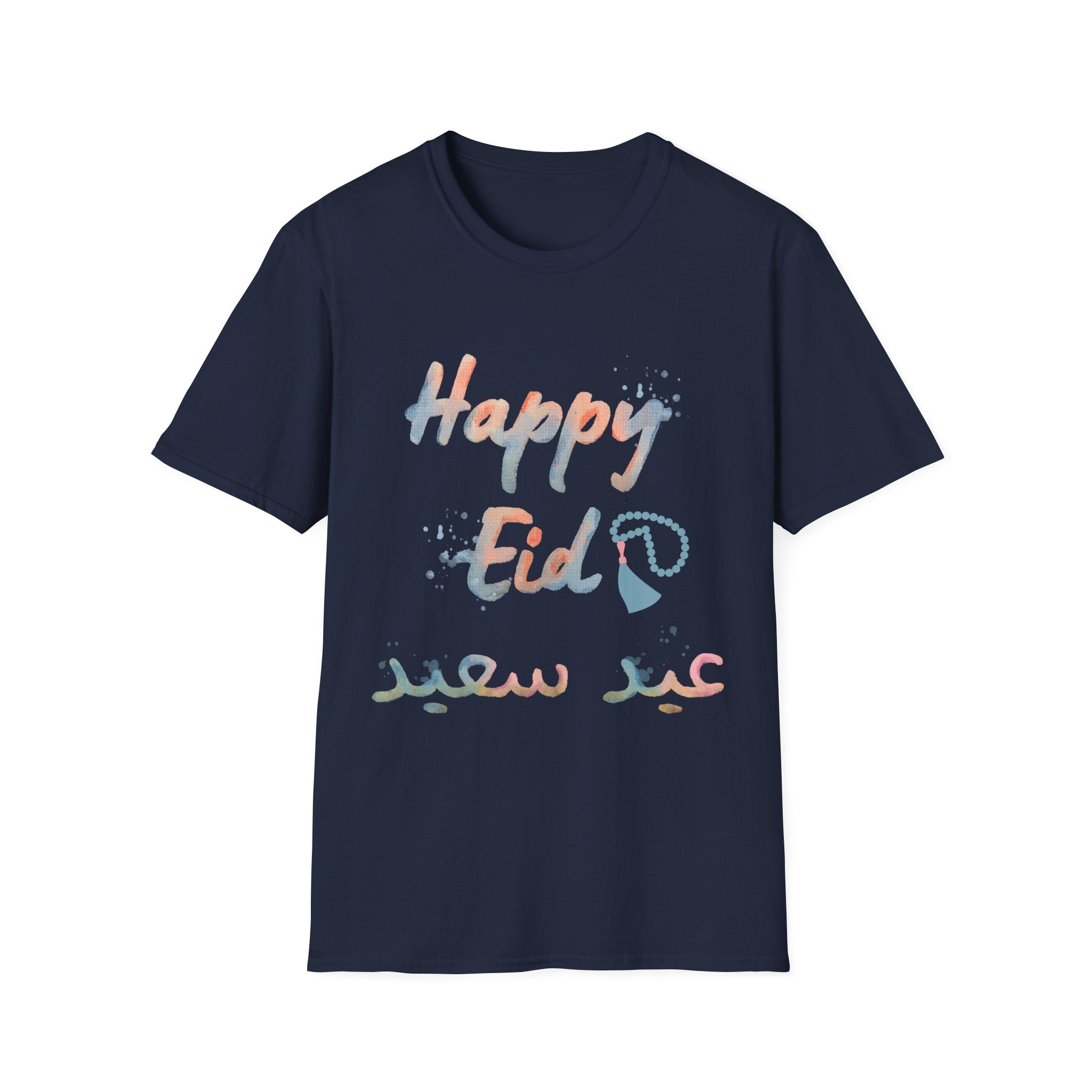 Eid Celebration T-Shirt — "Happy Eid" Bilingual Pastel Tee