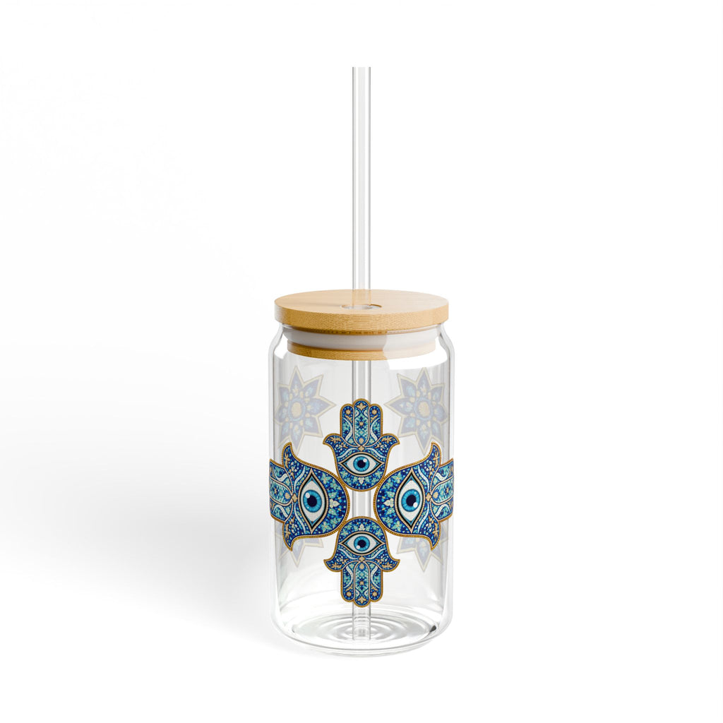 Evil Eye Hamsa Sipper Glass - 16oz