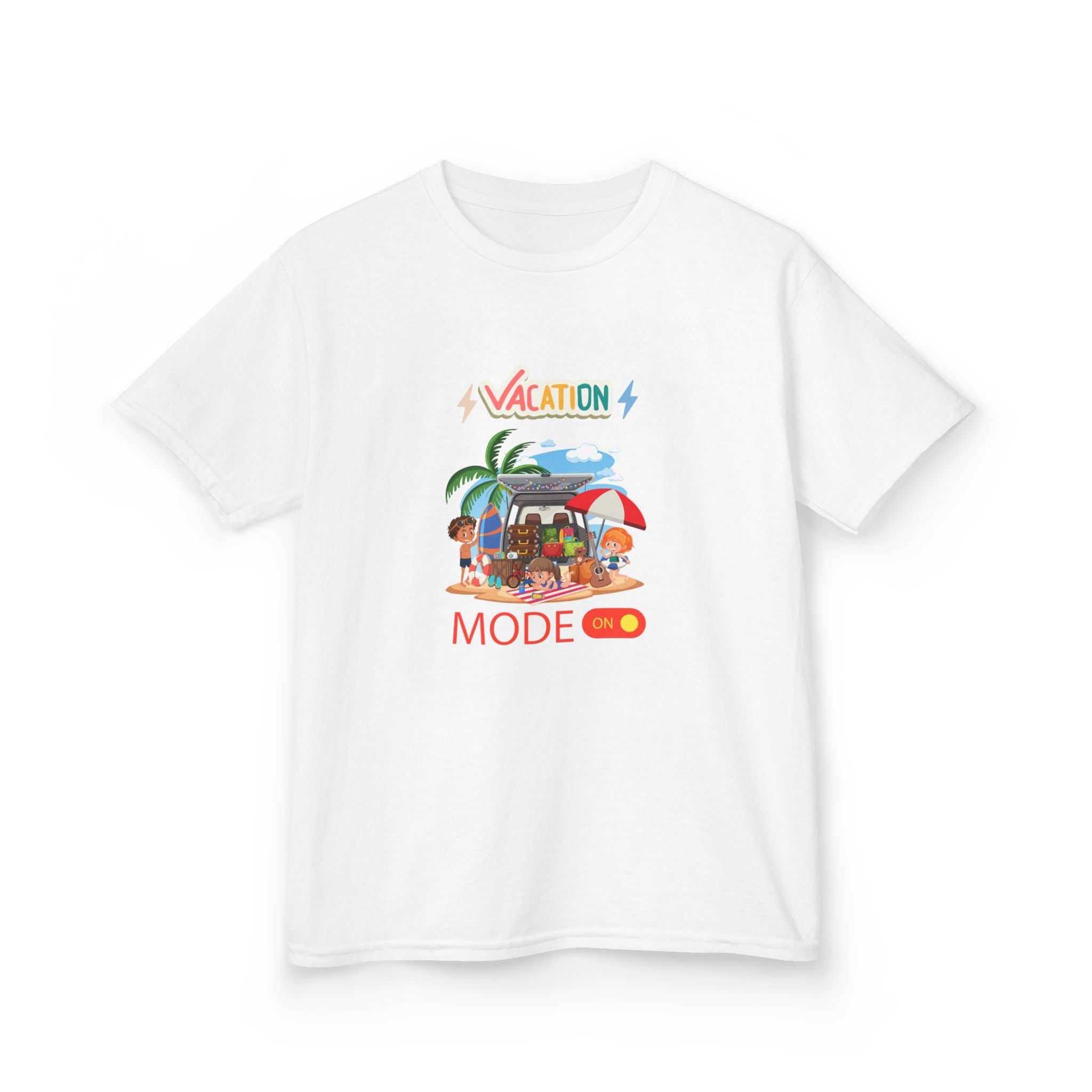 Kids Tee — "Vacation Mode" Beach Graphic Shirt