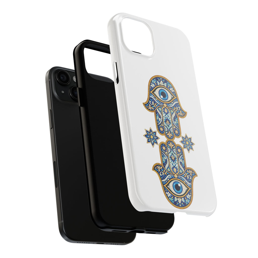 Hamsa Eye Tough Phone Case — Blue Mosaic Protective Phone Cover