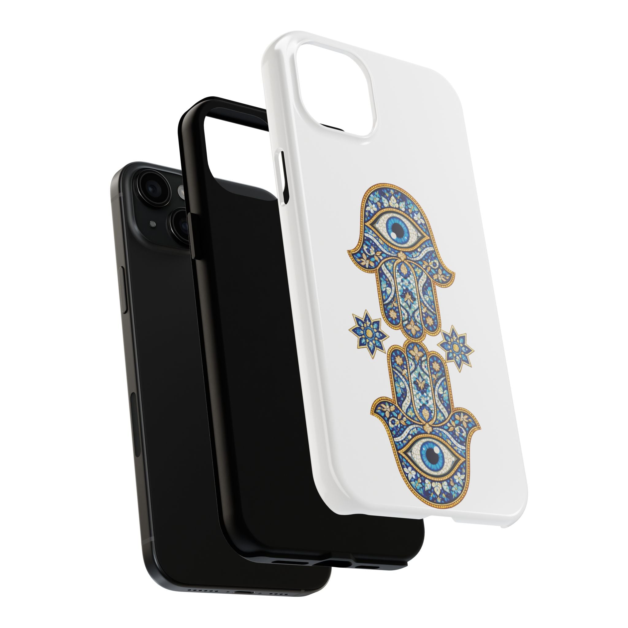 Hamsa Eye Tough Phone Case — Blue Mosaic Protective Phone Cover