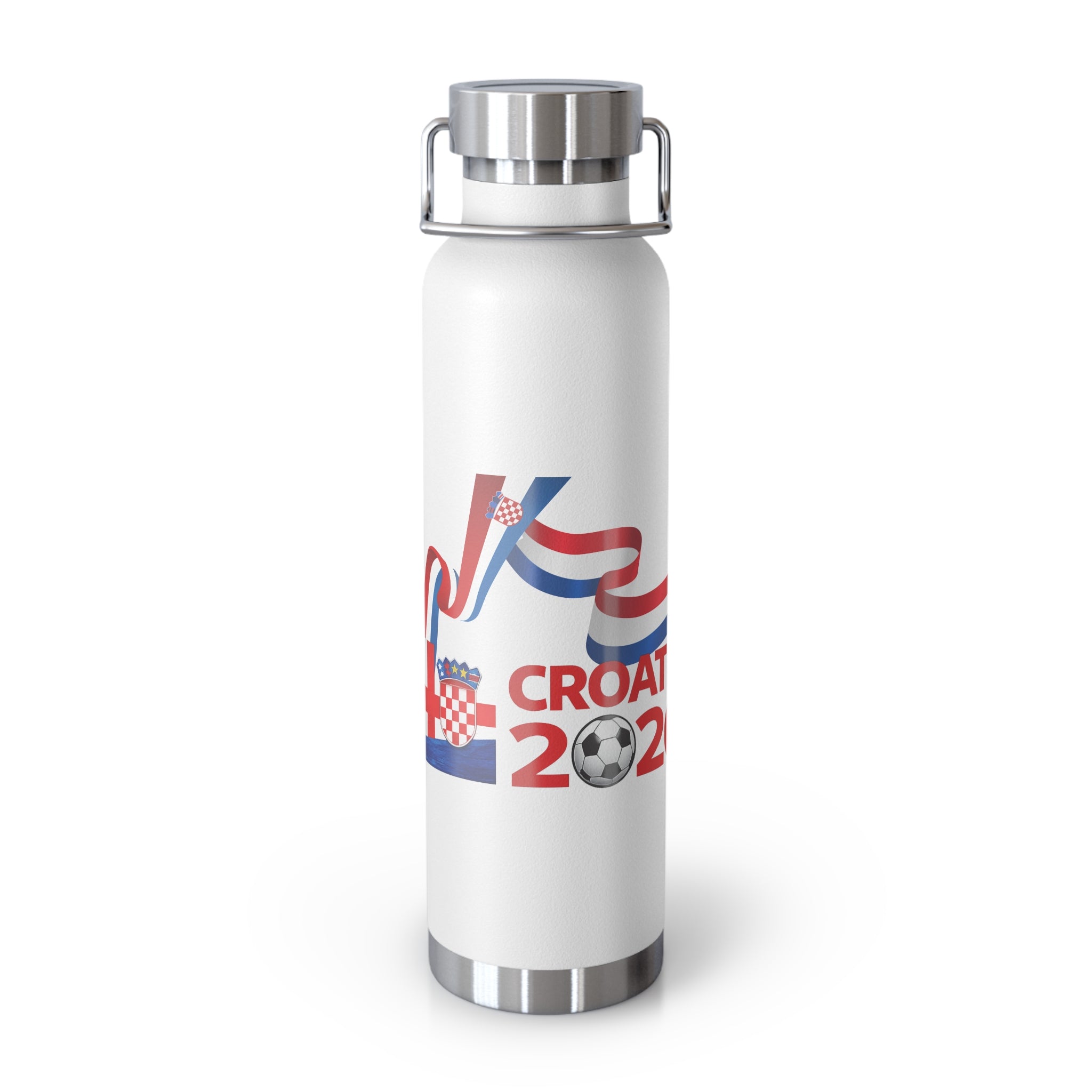Croatia 2026 Soccer Flag Insulated Bottle — 22oz Vacuum Water Bottle
