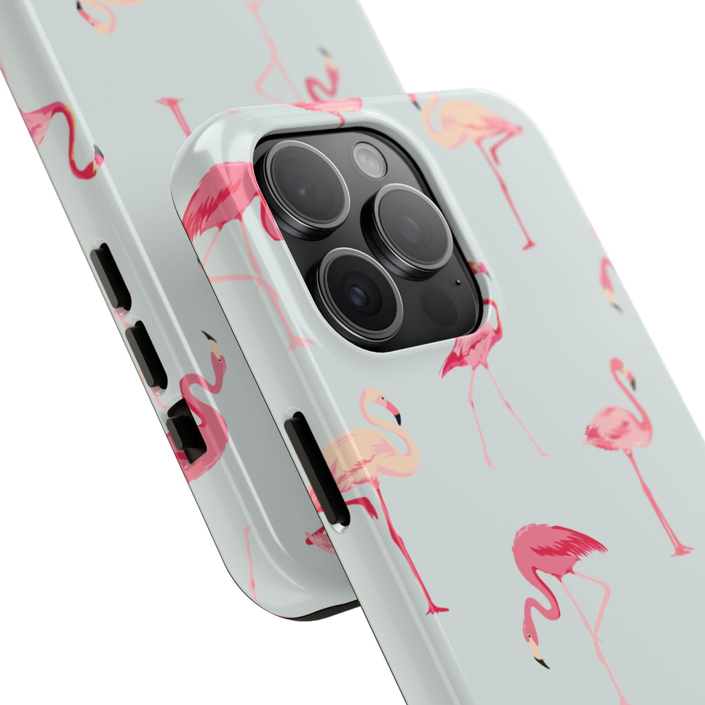 Flamingo Pattern Tough Phone Case — Cute Pink Birds Protective Phone Cover